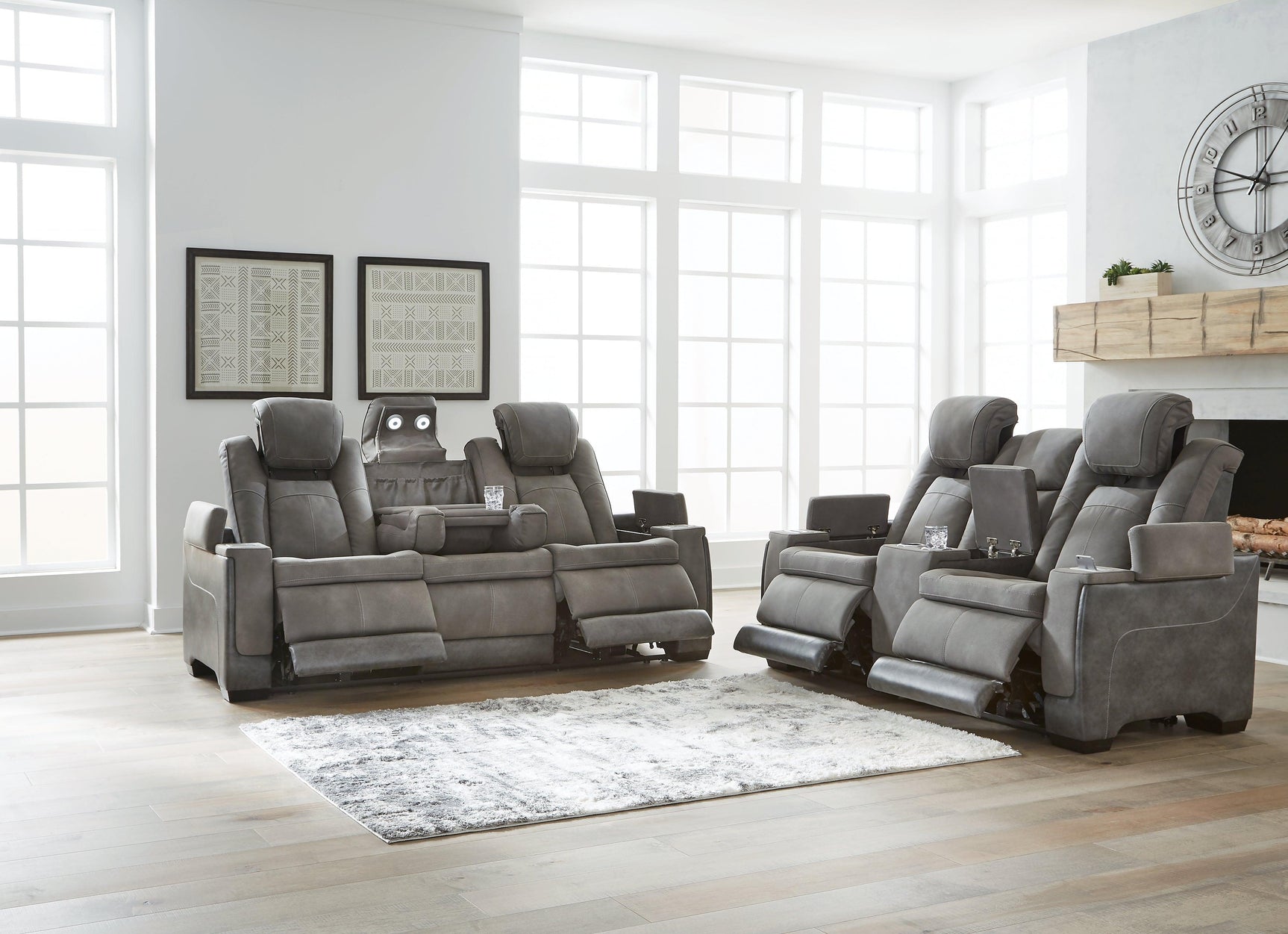 Next-gen Slate Durapella Sofa And Loveseat PKG013056 - 2200415 | 2200418 - Ella Furniture