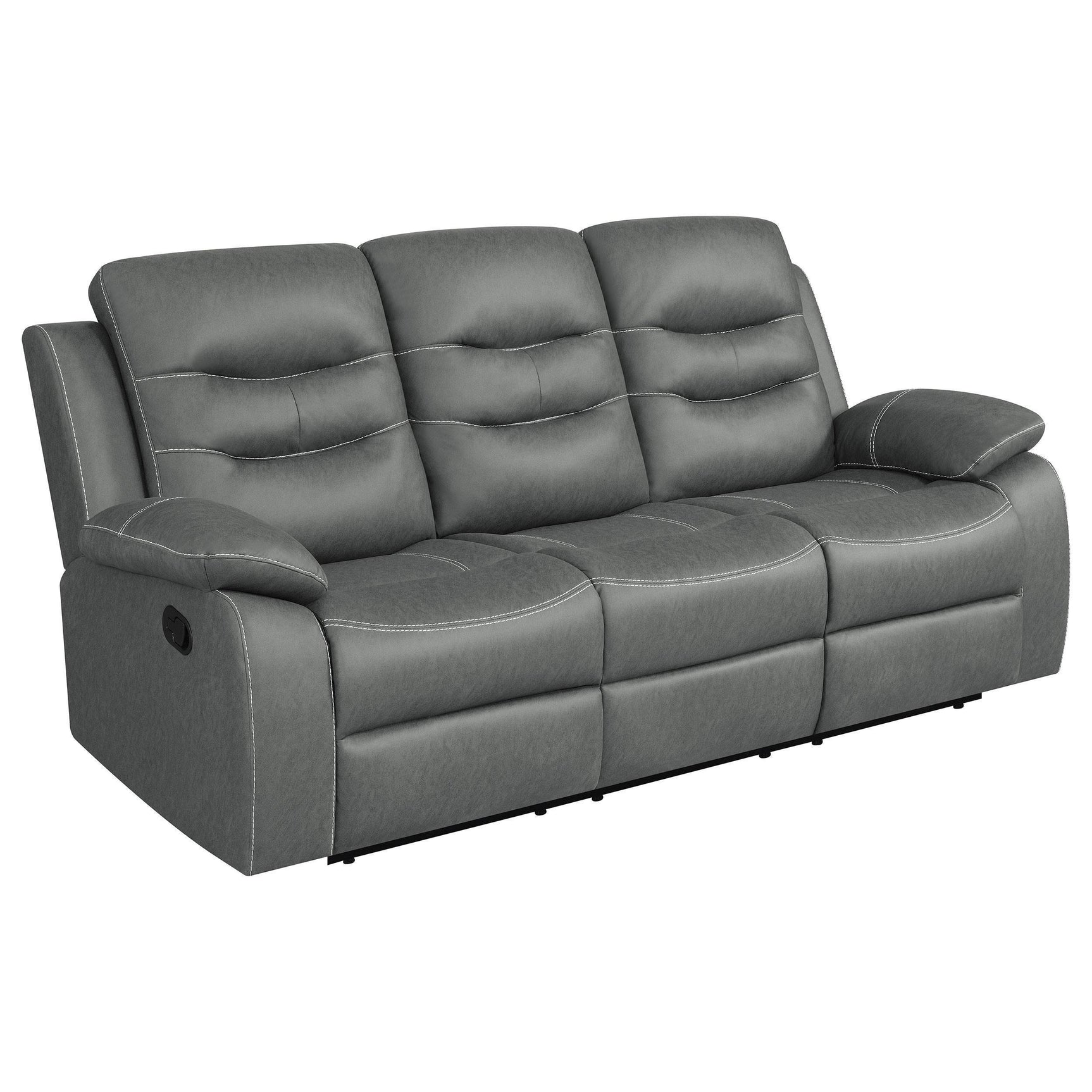 Nova 2-piece Upholstered Padded Arm Sofa Set Dark Grey 602531-S2 - Ella Furniture