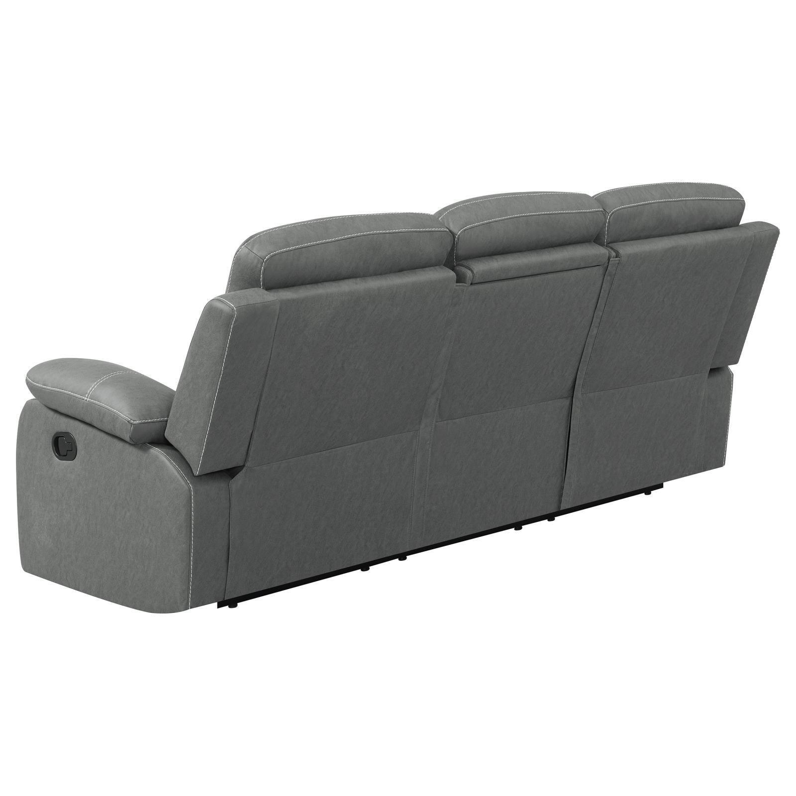 Nova Upholstered Motion Reclining Sofa Dark Grey 602531 - Ella Furniture