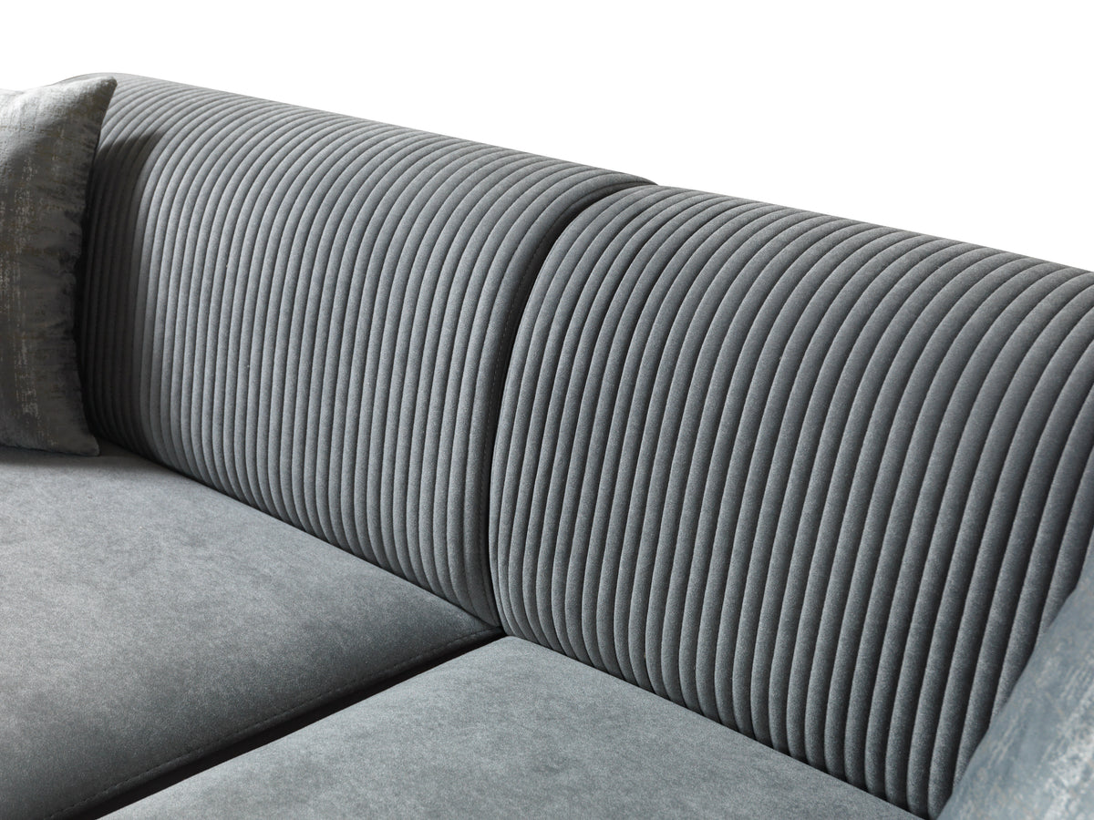 Vivian Gray Velvet Sofa 89" & Loveseat 69"