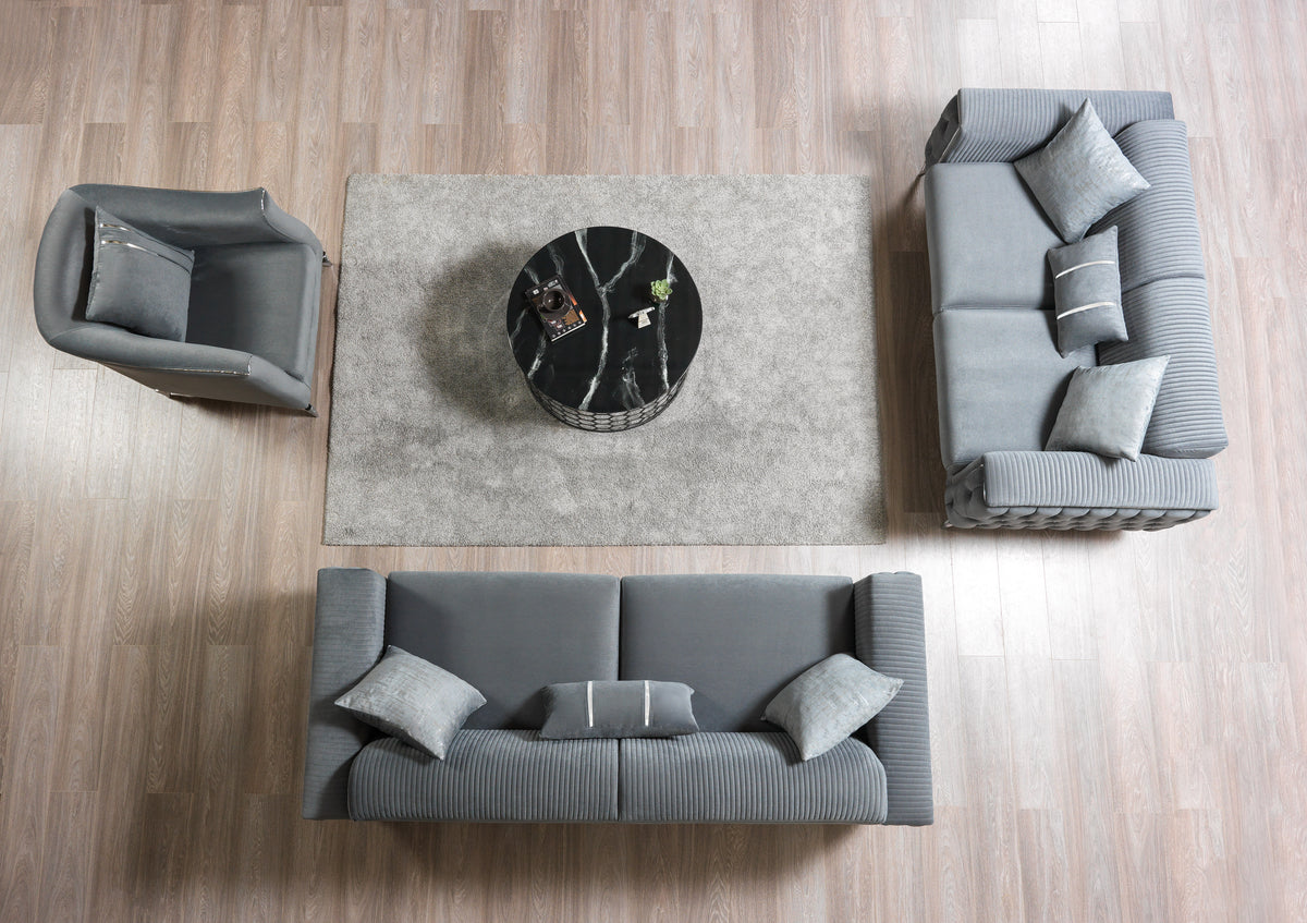 Vivian Gray Velvet Sofa 89" & Loveseat 69"