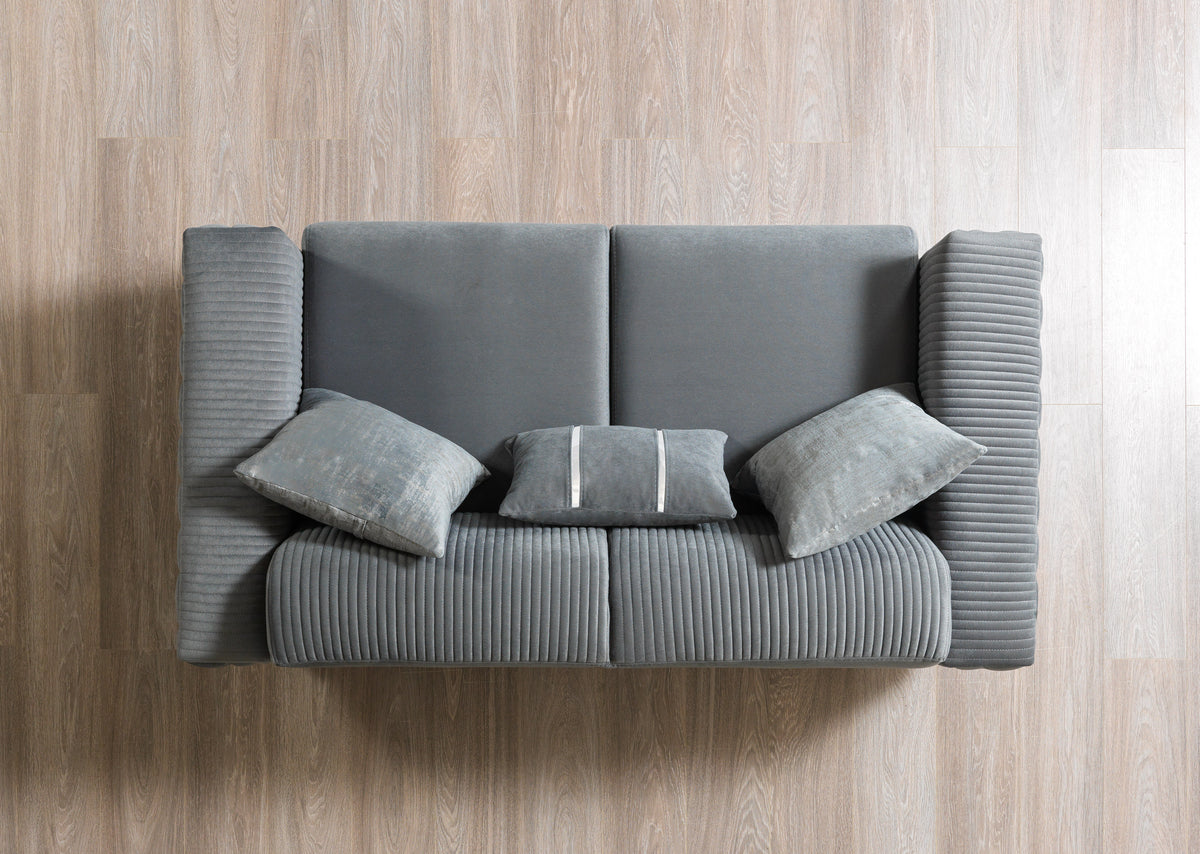 Vivian Gray Velvet Sofa 89" & Loveseat 69"