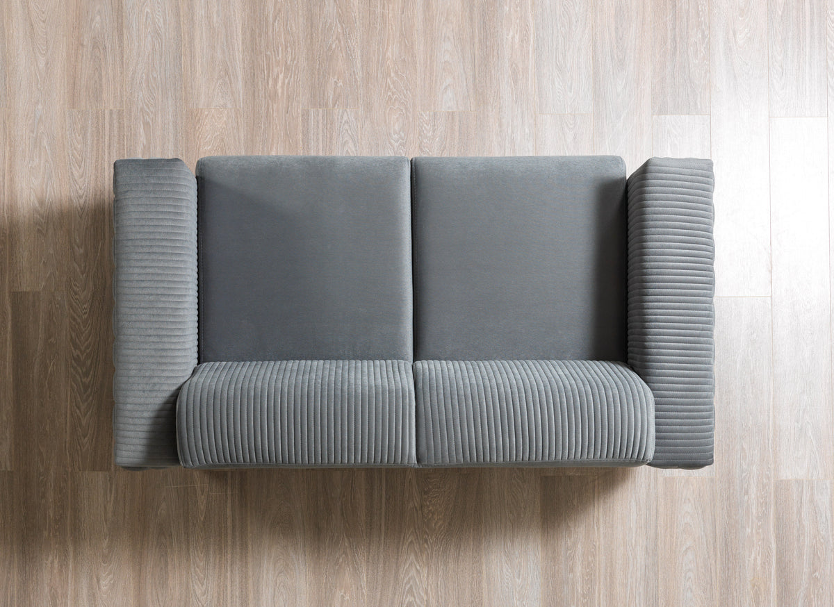 Vivian Gray Velvet Sofa 89" & Loveseat 69"