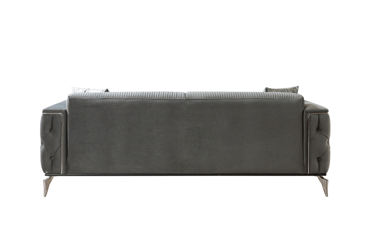 Vivian Gray Velvet Sofa 89" & Loveseat 69"