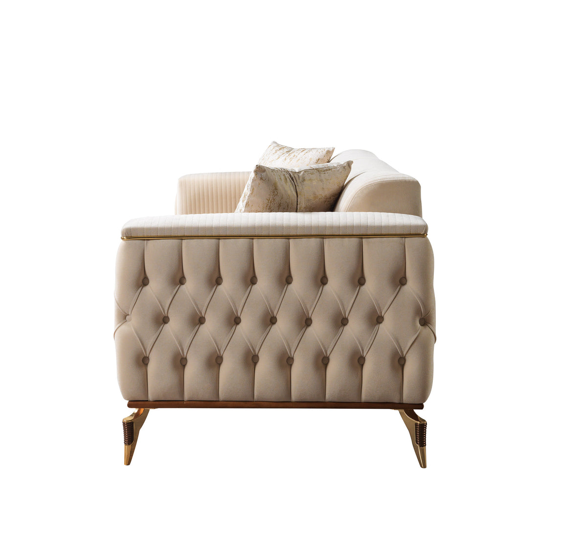 Vivian Ivory Velvet Sofa 89" & Loveseat 69"