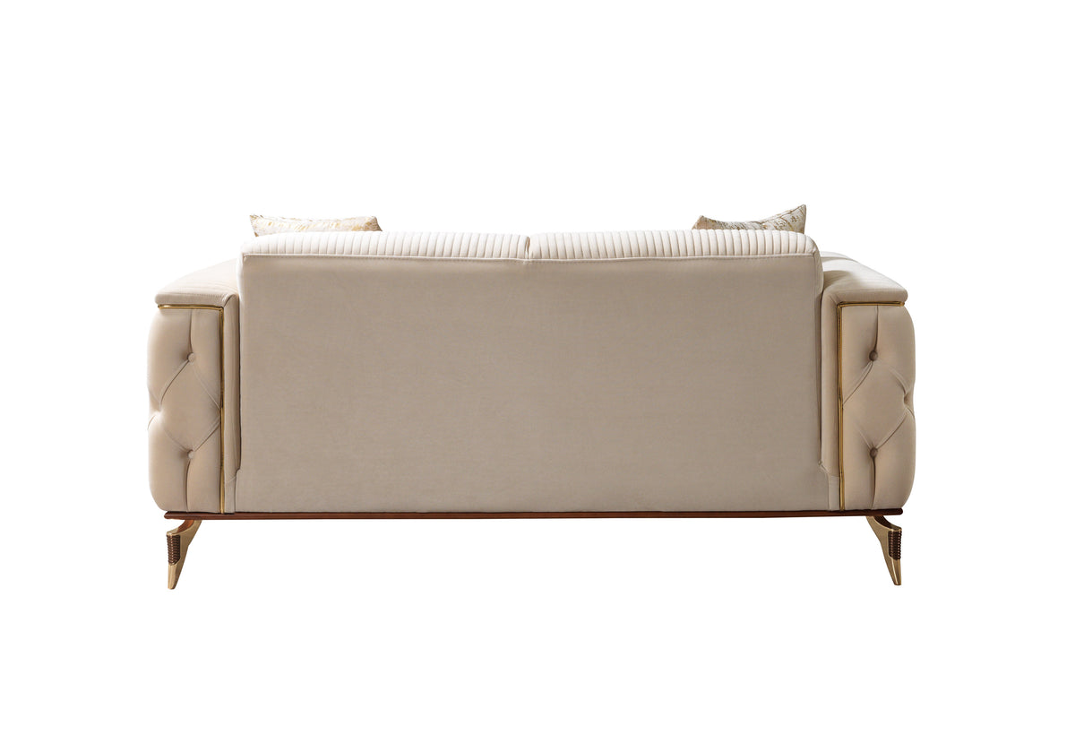 Vivian Ivory Velvet Sofa 89" & Loveseat 69"