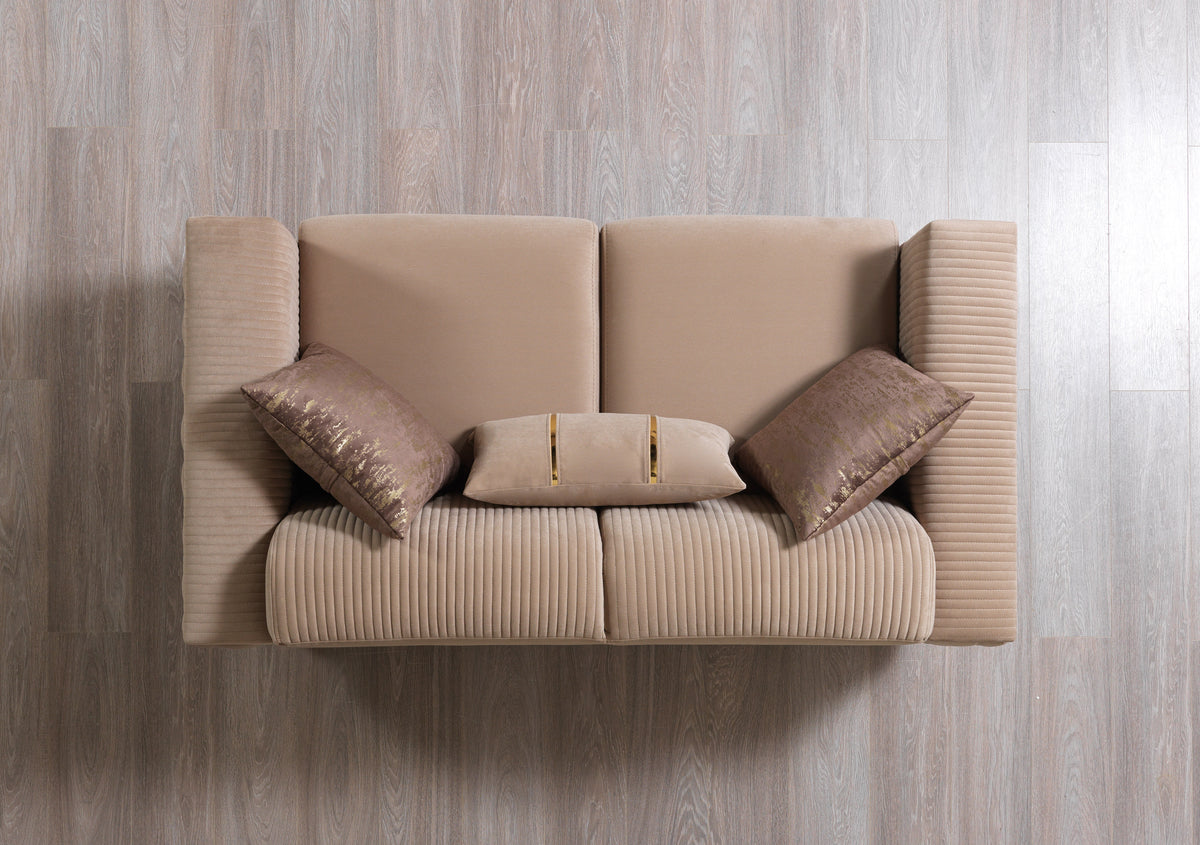 Vivian Coffee Velvet Sofa 89" & Loveseat 69"