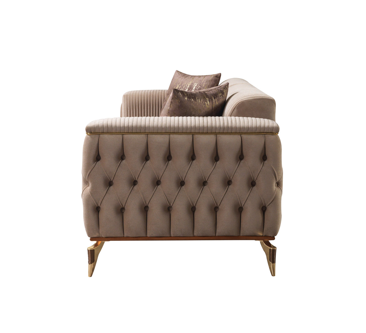 Vivian Coffee Velvet Sofa 89" & Loveseat 69"