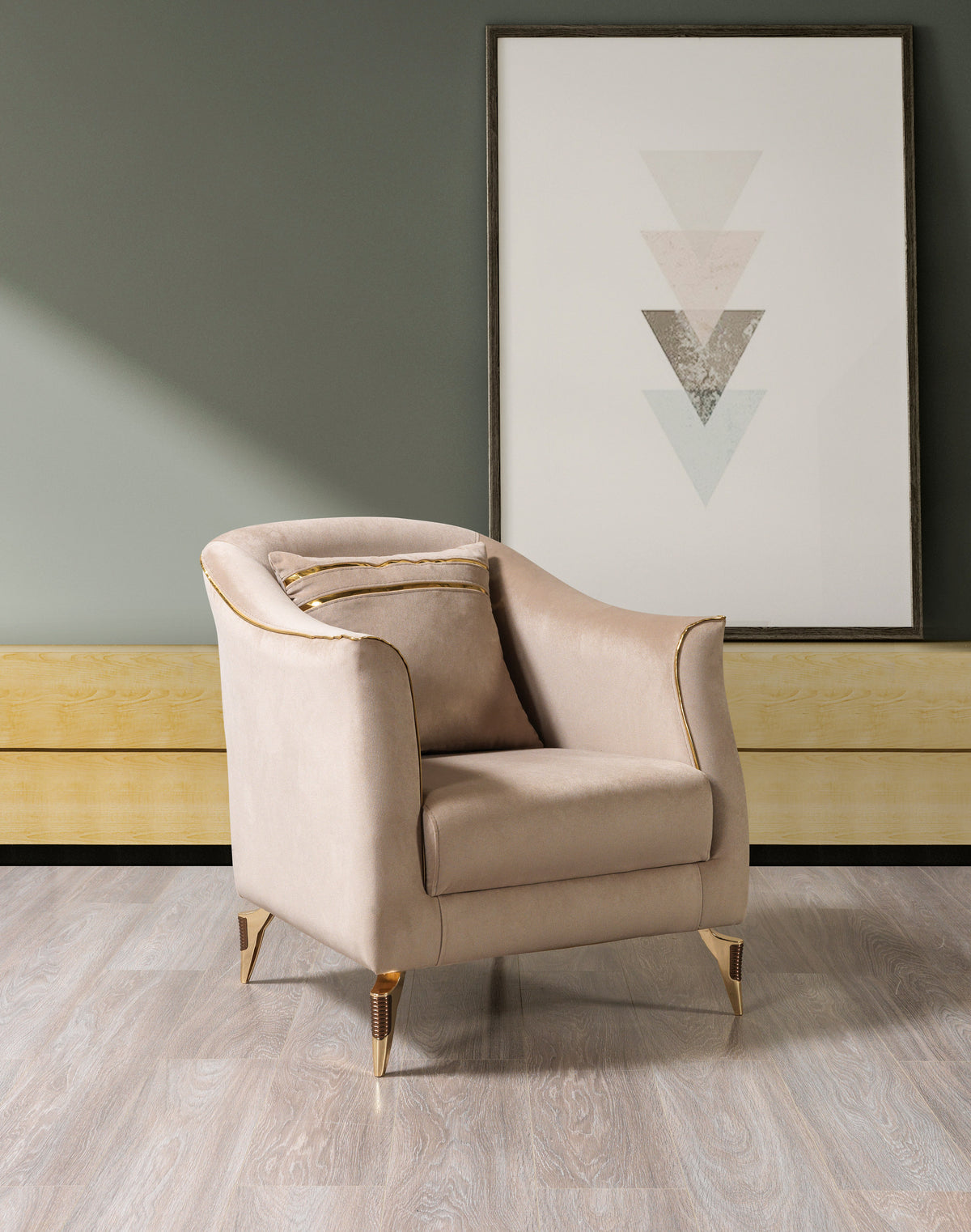 Vivian Coffee Velvet Sofa 89" & Loveseat 69"