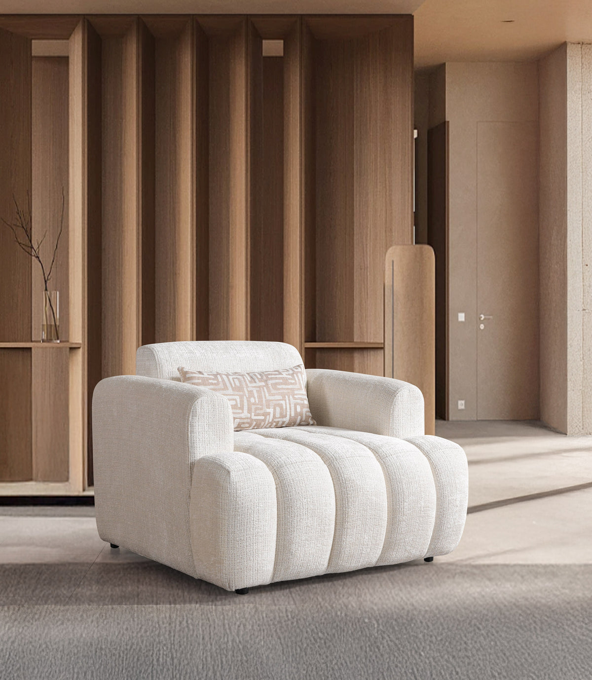 Yulia Ivory Boucle Chair from Ella Furniture
