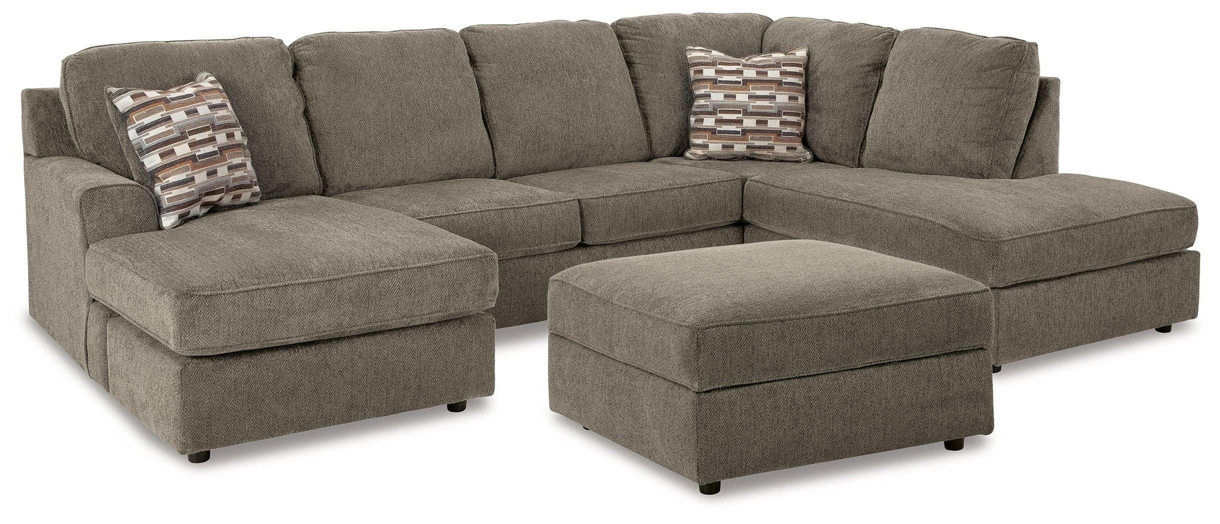 O'phannon Putty 2-Piece Sectional With Ottoman - Ella Furniture