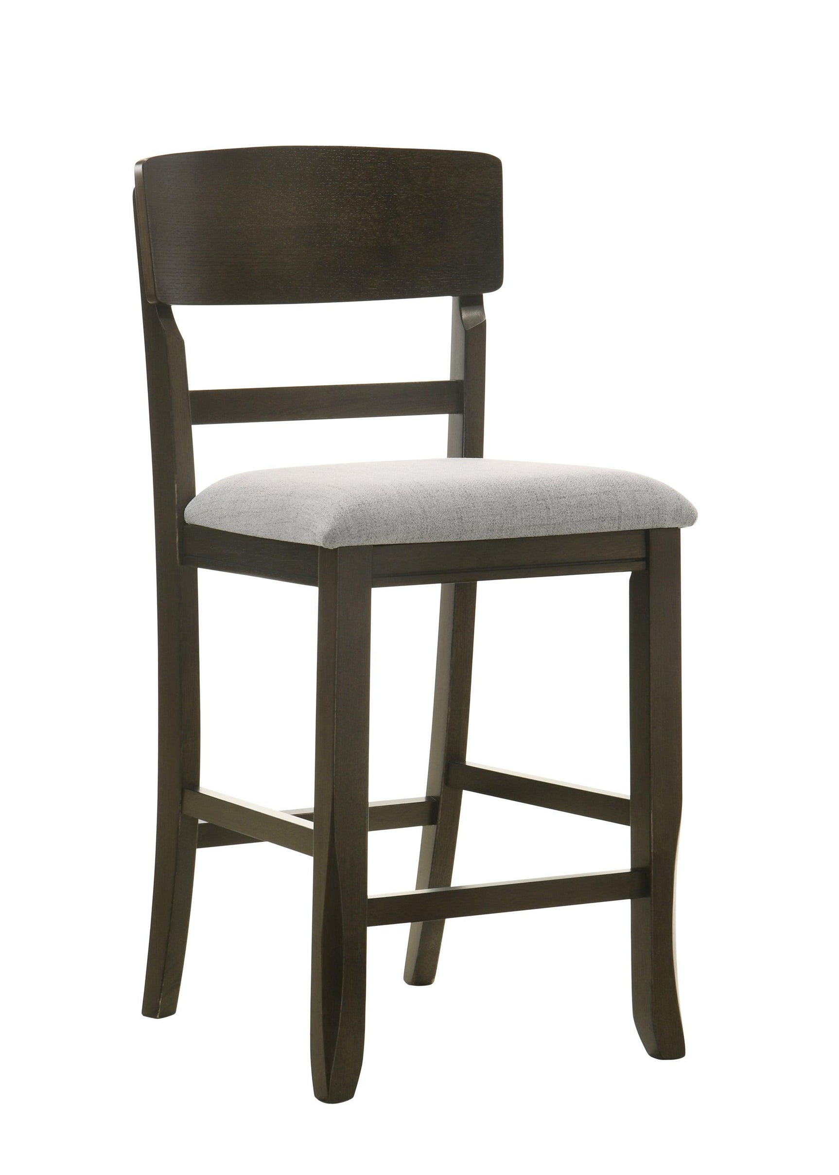 Oakly Brown Modern Solid Wood And Veneers Round Counter Height Dining Room Set - Ella Furniture