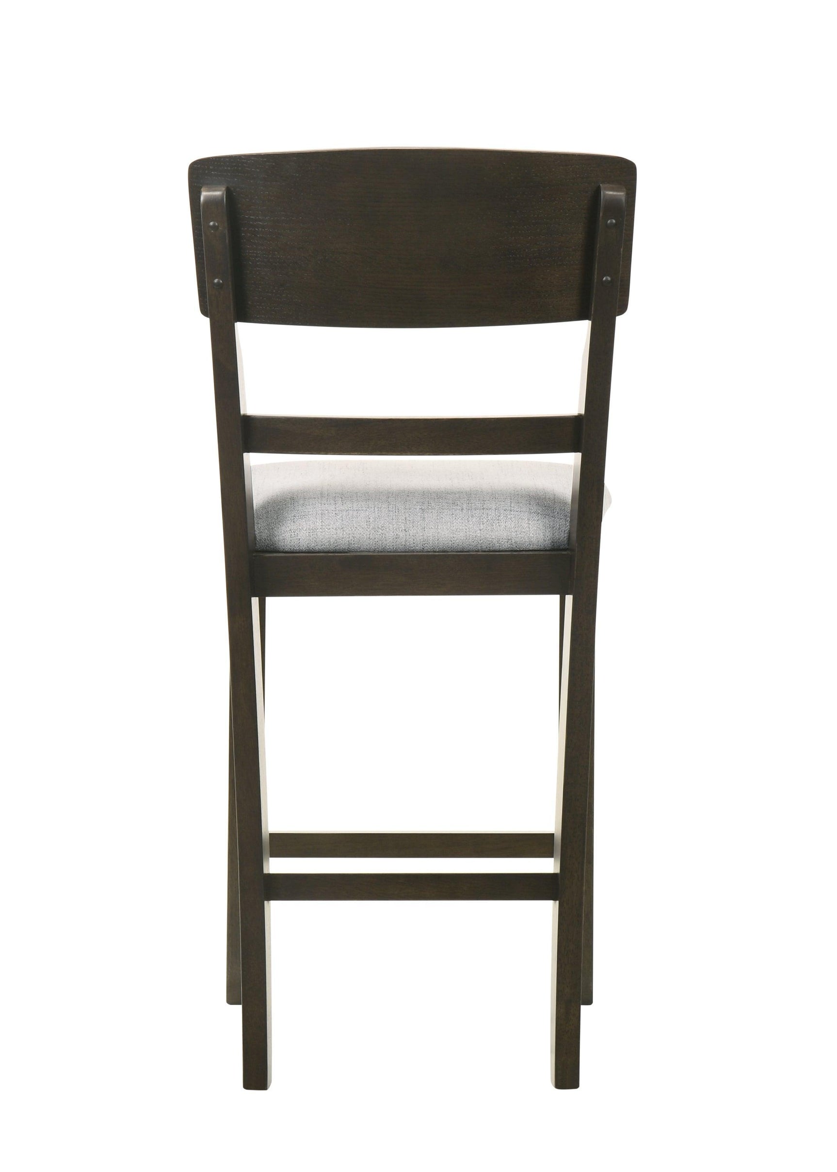 Oakly Brown Modern Solid Wood And Veneers Round Counter Height Dining Room Set - Ella Furniture