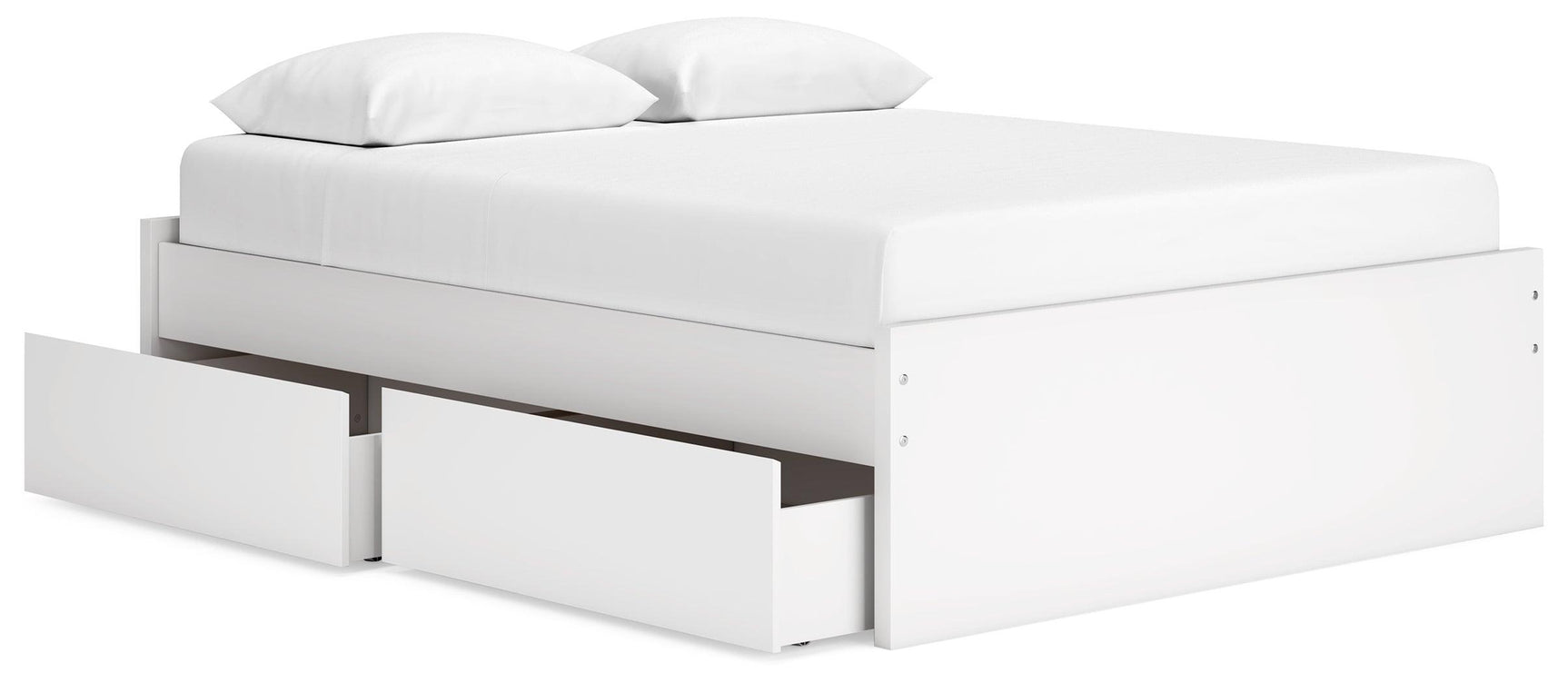 Onita White Queen Platform Bed with 2 Side Storage - Ella Furniture