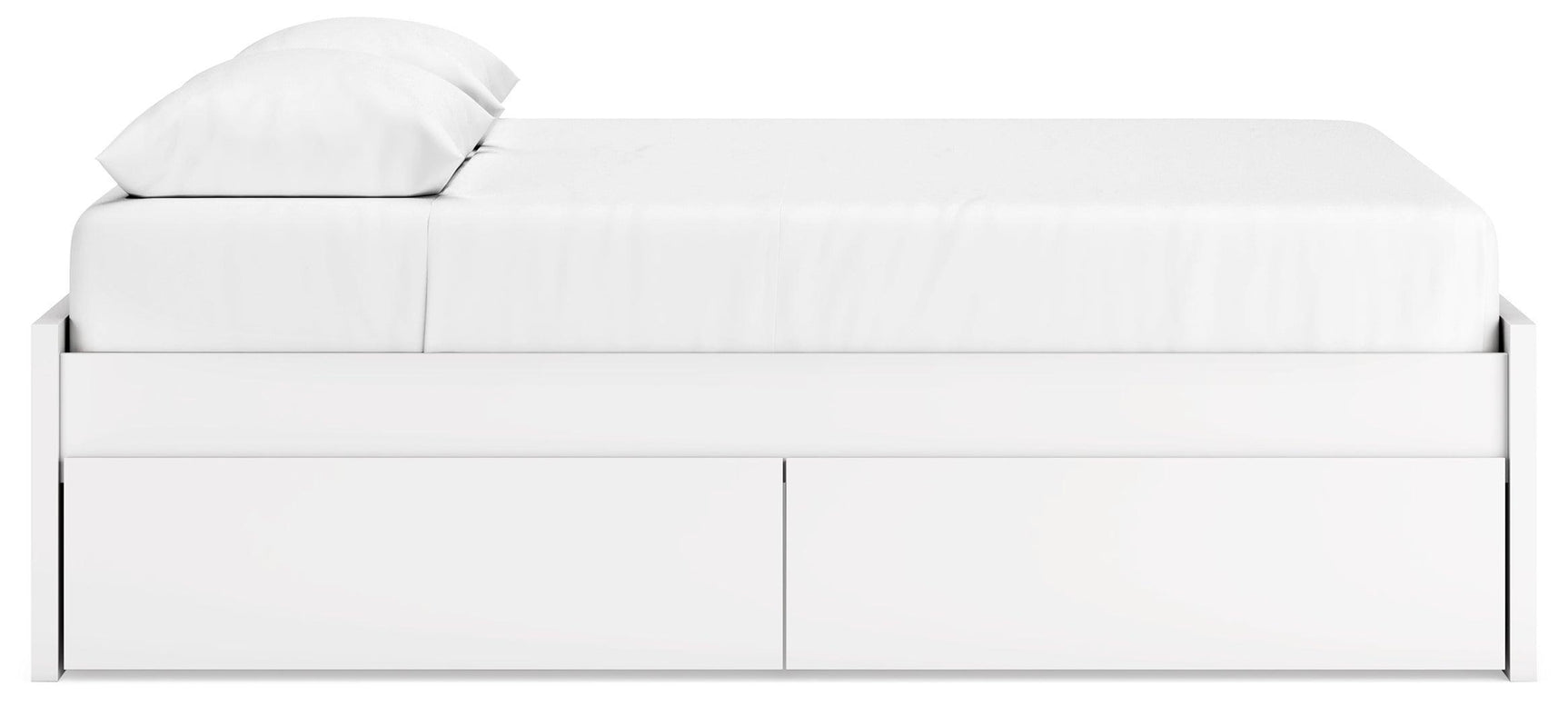 Onita White Queen Platform Bed with 2 Side Storage - Ella Furniture