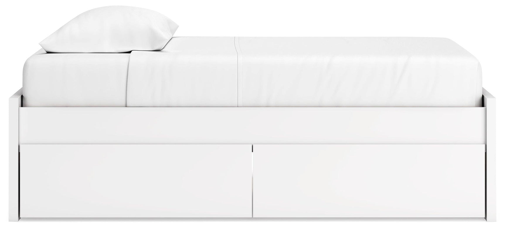 Onita White Twin Platform Bed with 1 Side Storage - Ella Furniture