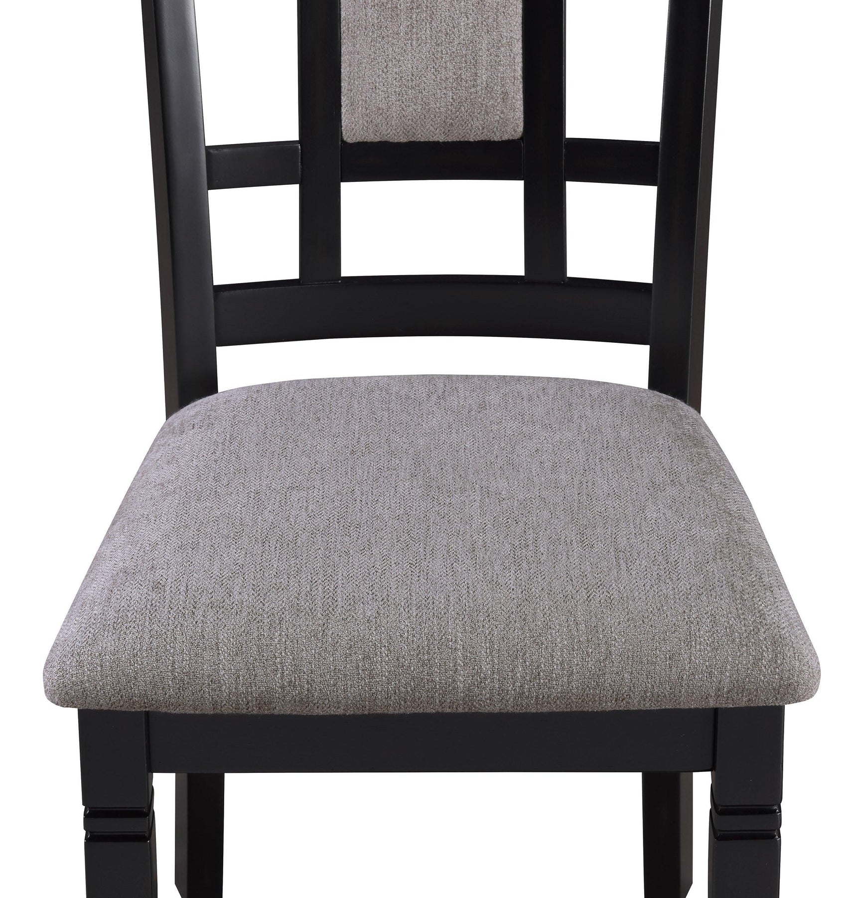 Paige Black/Gray Modern Solid Wood and Veneers Fabric Upholstered Dining Room Set - Ella Furniture