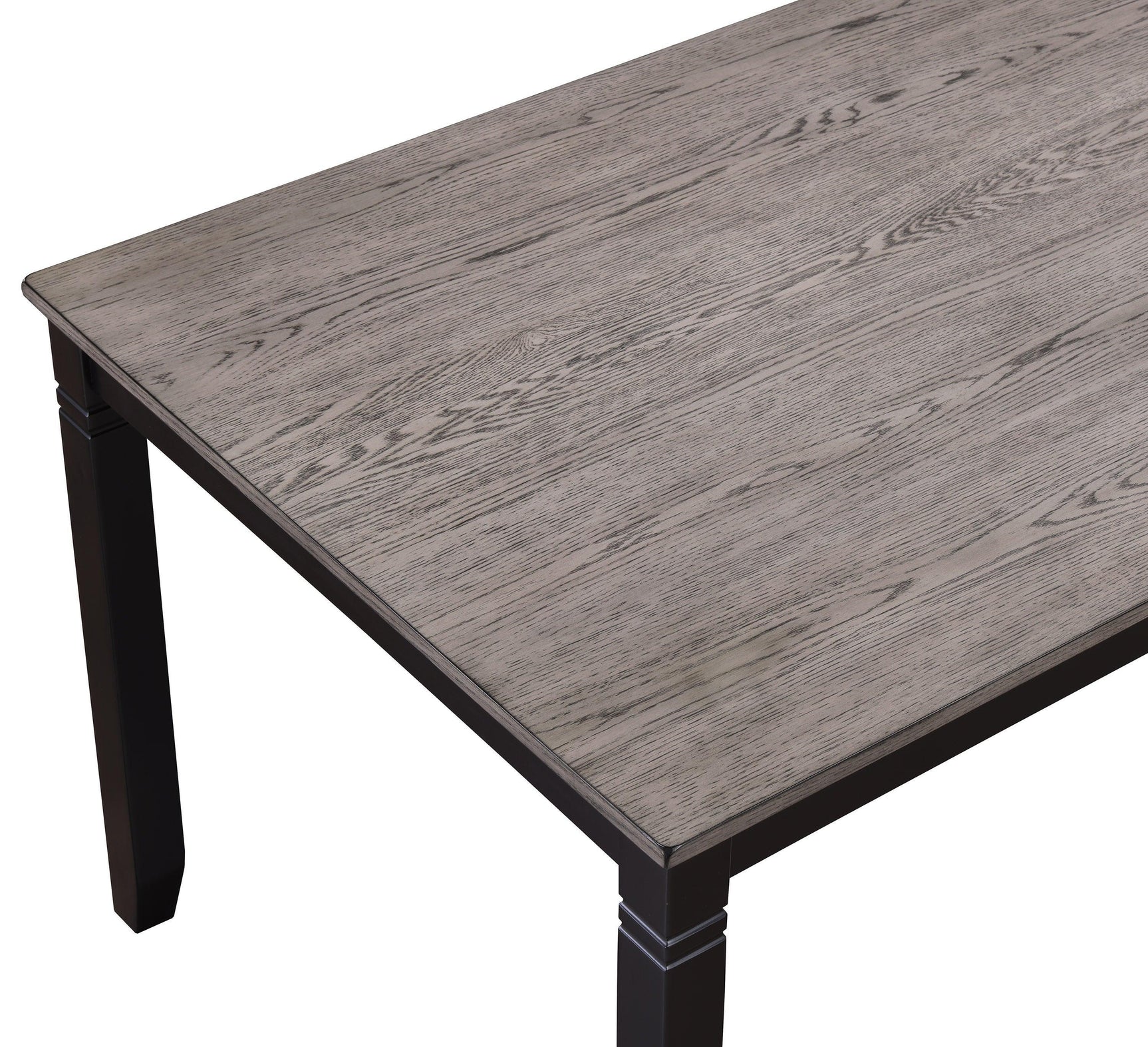 Paige Black/Gray Modern Solid Wood and Veneers Fabric Upholstered Dining Room Set - Ella Furniture