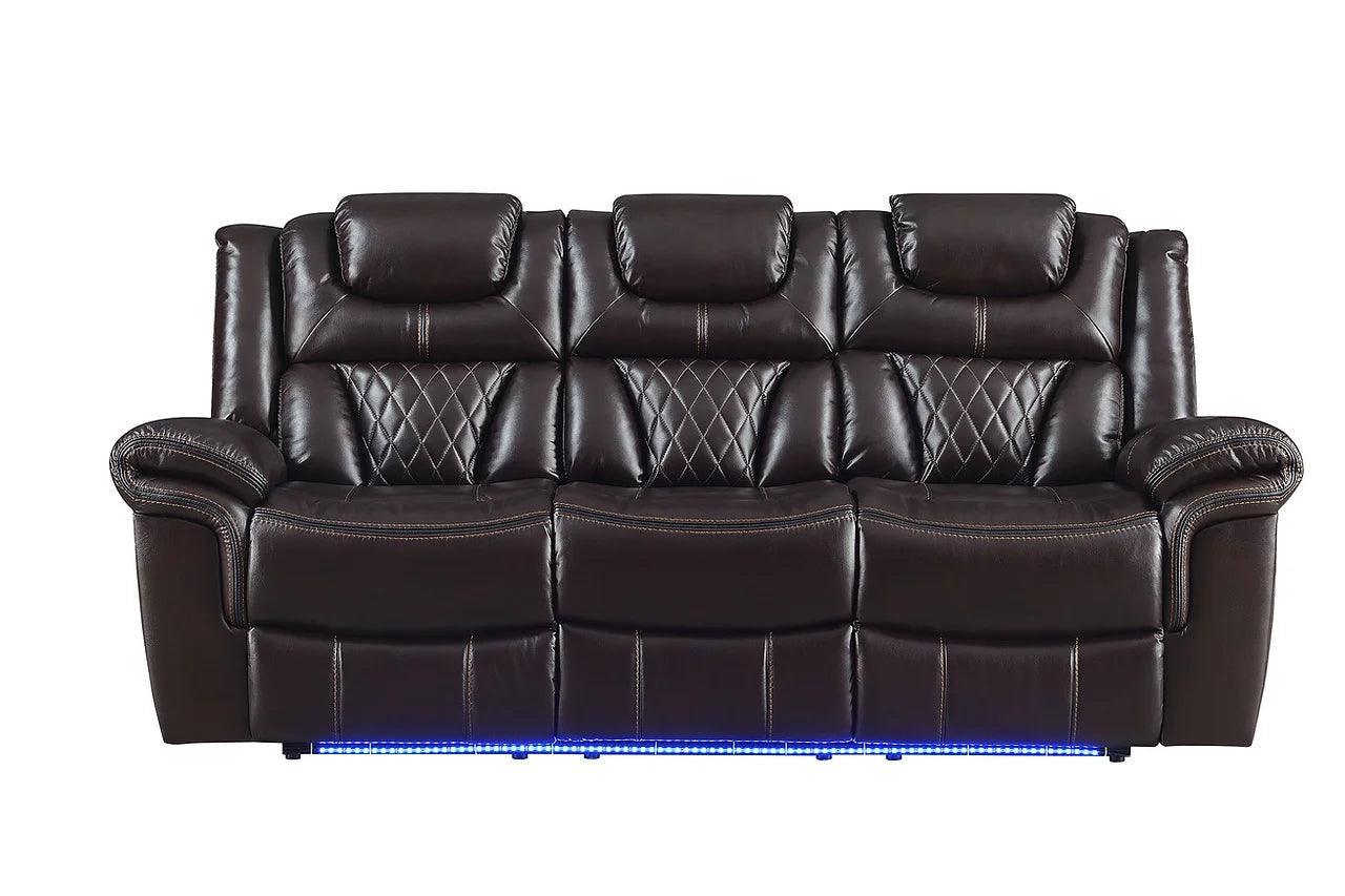 Party Time Brown Reclining Sofa, Loveseat And Recliner - Ella Furniture