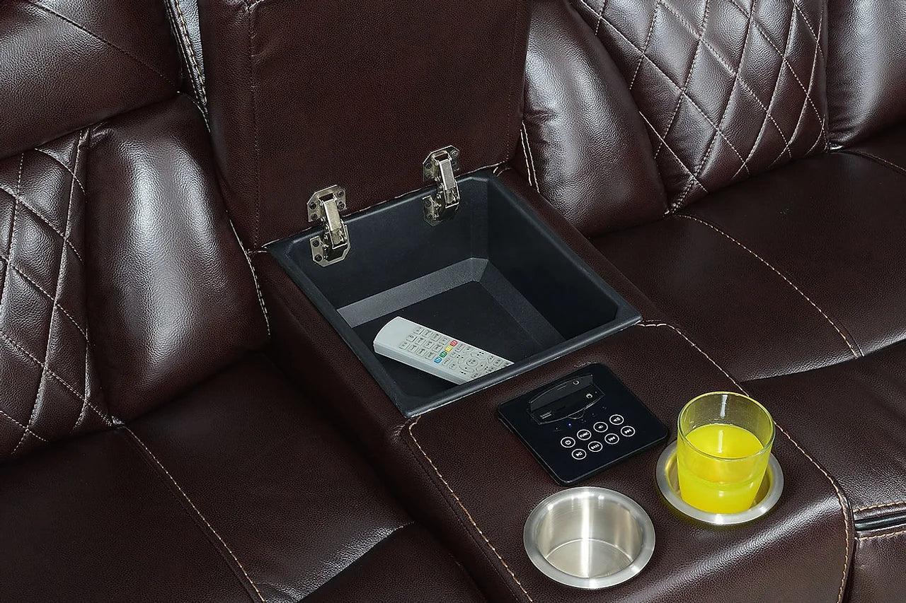 Party Time Brown Reclining Sofa, Loveseat And Recliner - Ella Furniture