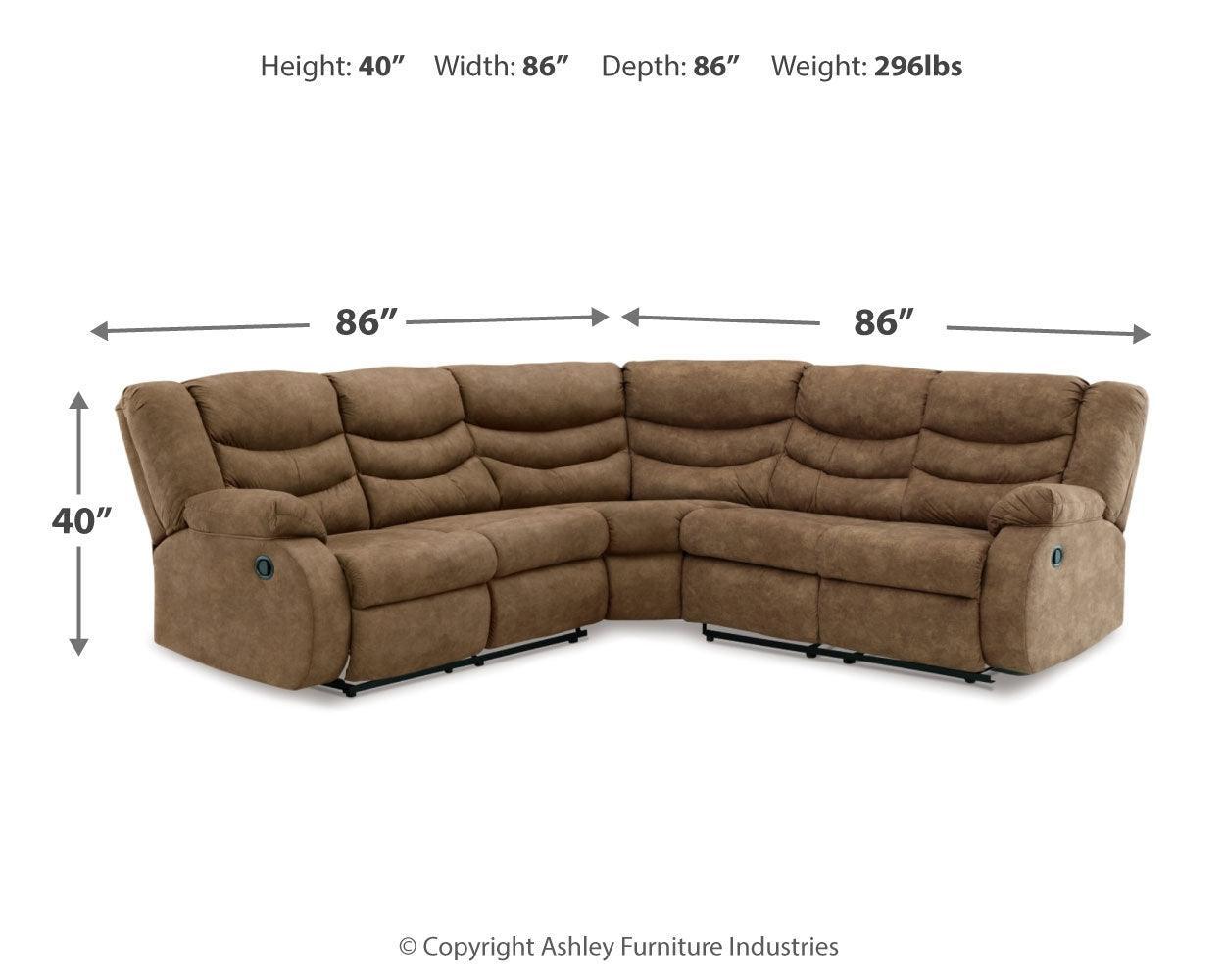 Partymate Brindle 2-Piece Sectional With Recliner PKG015102 - 36902S2 | 3690225 - Ella Furniture