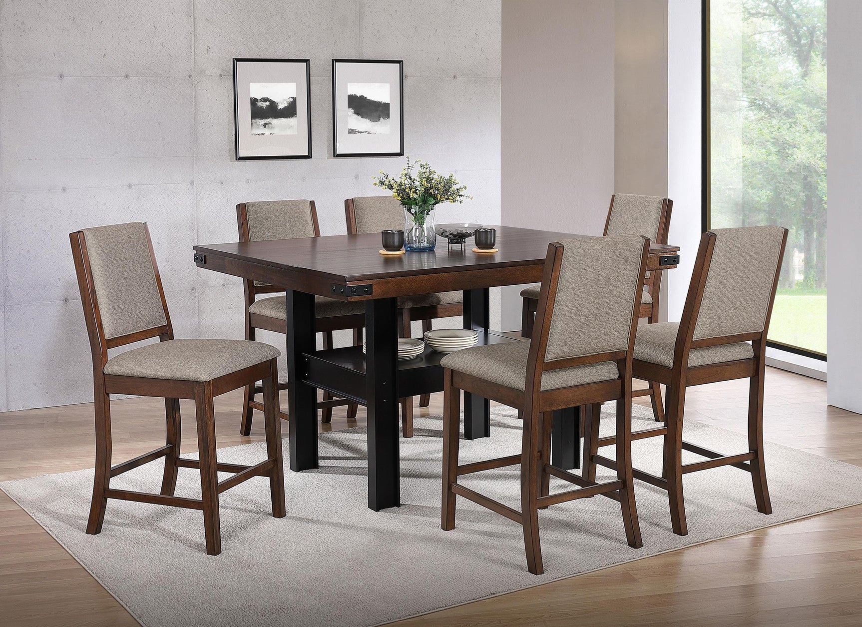 Patterson Upholstered Counter Chair Mango Oak (Set of 2) 108889 - Ella Furniture