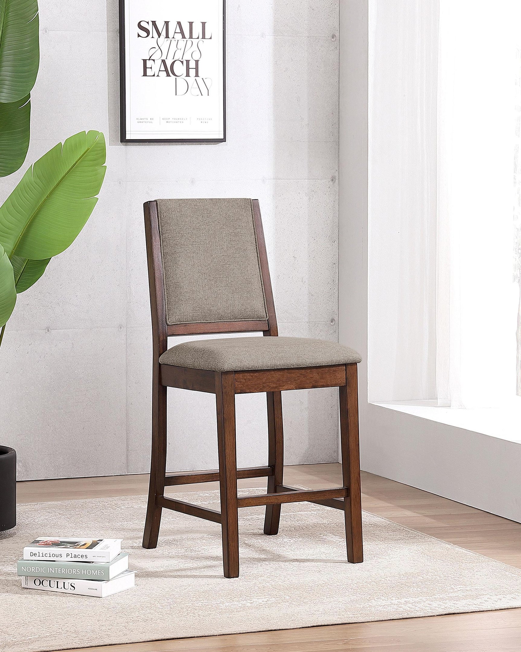 Patterson Upholstered Counter Chair Mango Oak (Set of 2) 108889 - Ella Furniture