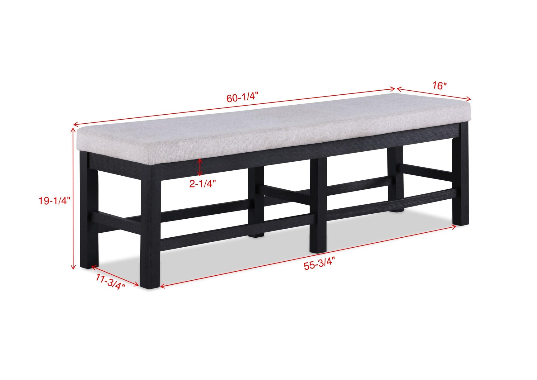 Pelham Black/Gray Modern Solid Wood And Veneers Fabric Upholstered Dining Room Set - Ella Furniture