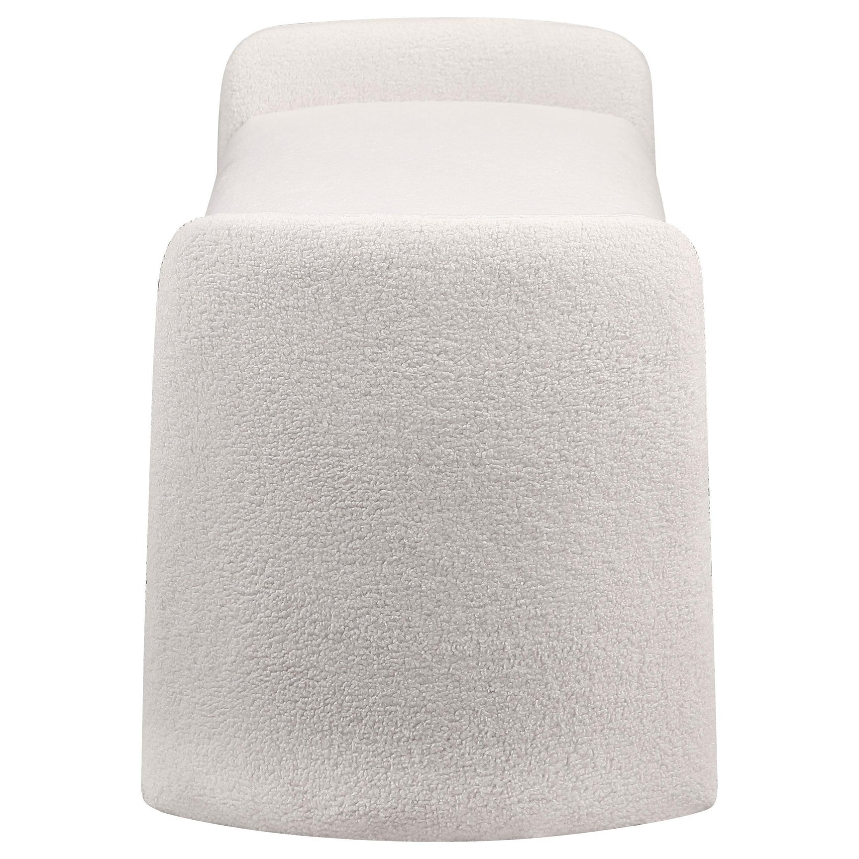 Peoria Velvet Upholstered Accent Bench Ivory 910199 - Ella Furniture