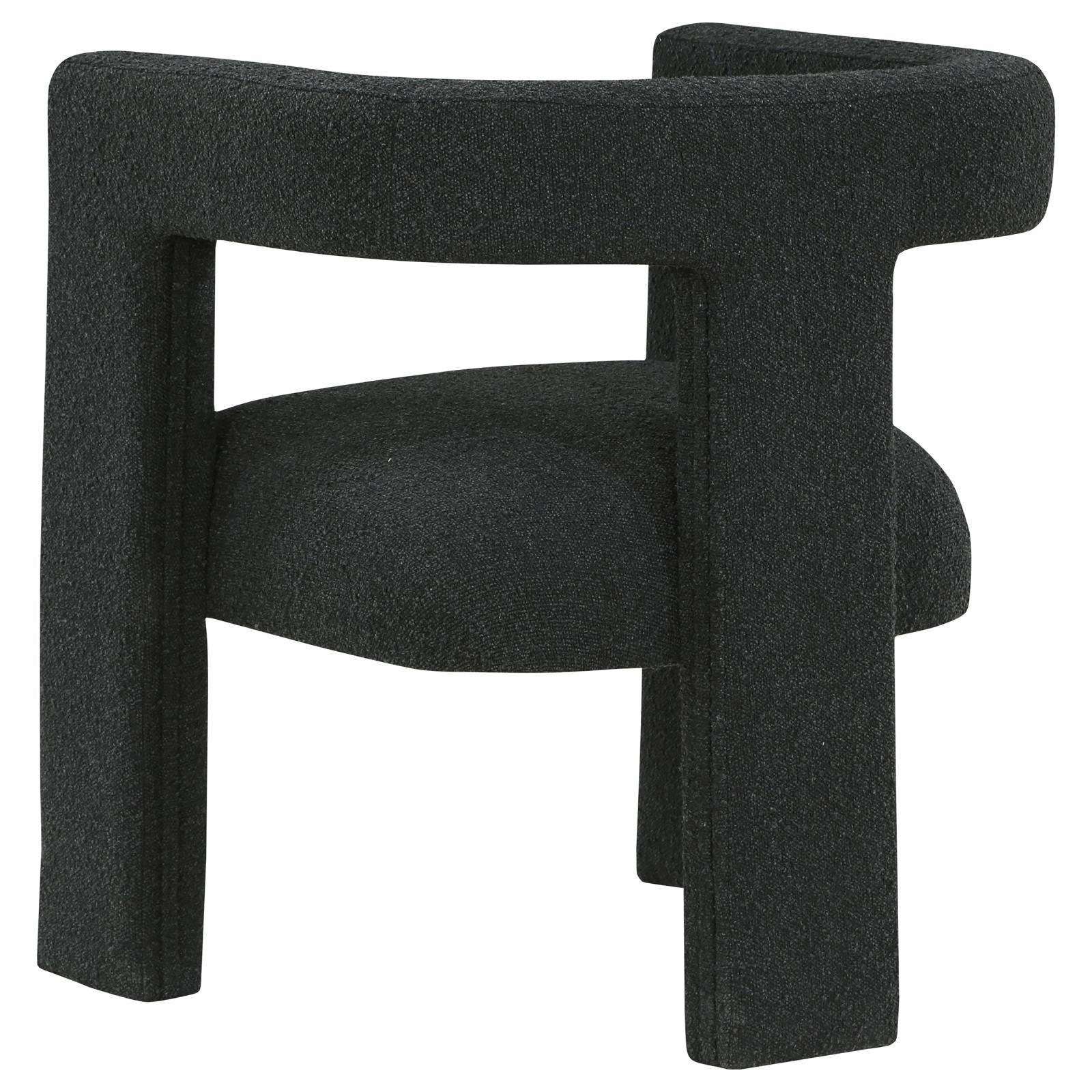Petra Boucle Upholstered Accent Side Chair Black 902882 - Ella Furniture