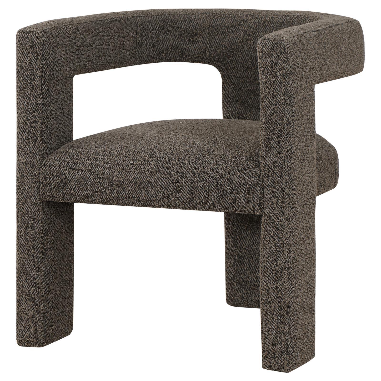 Petra Boucle Upholstered Accent Side Chair Chocolate Brown 902880 - Ella Furniture