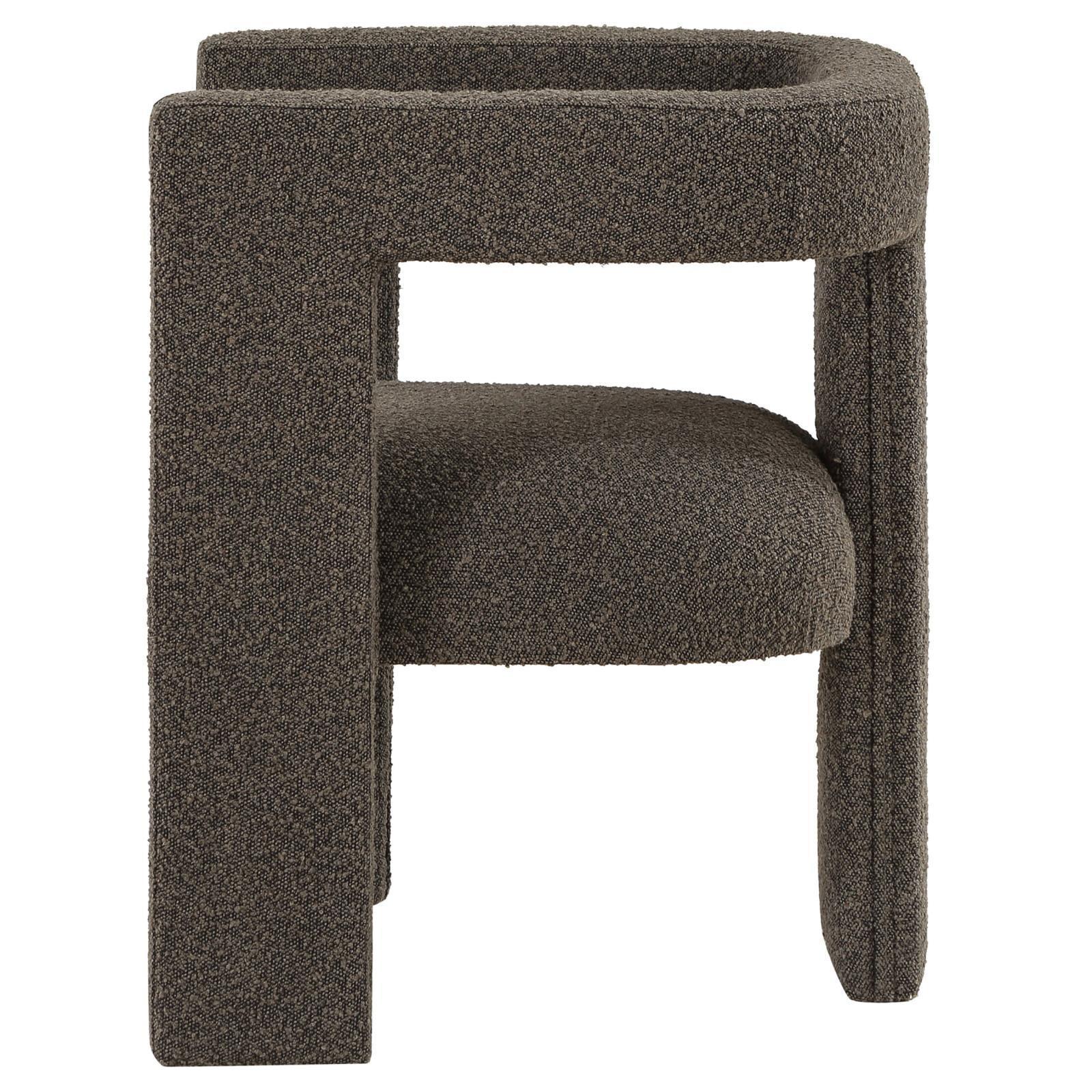 Petra Boucle Upholstered Accent Side Chair Chocolate Brown 902880 - Ella Furniture