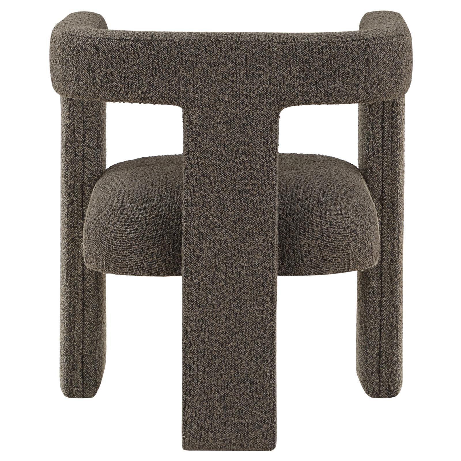 Petra Boucle Upholstered Accent Side Chair Chocolate Brown 902880 - Ella Furniture