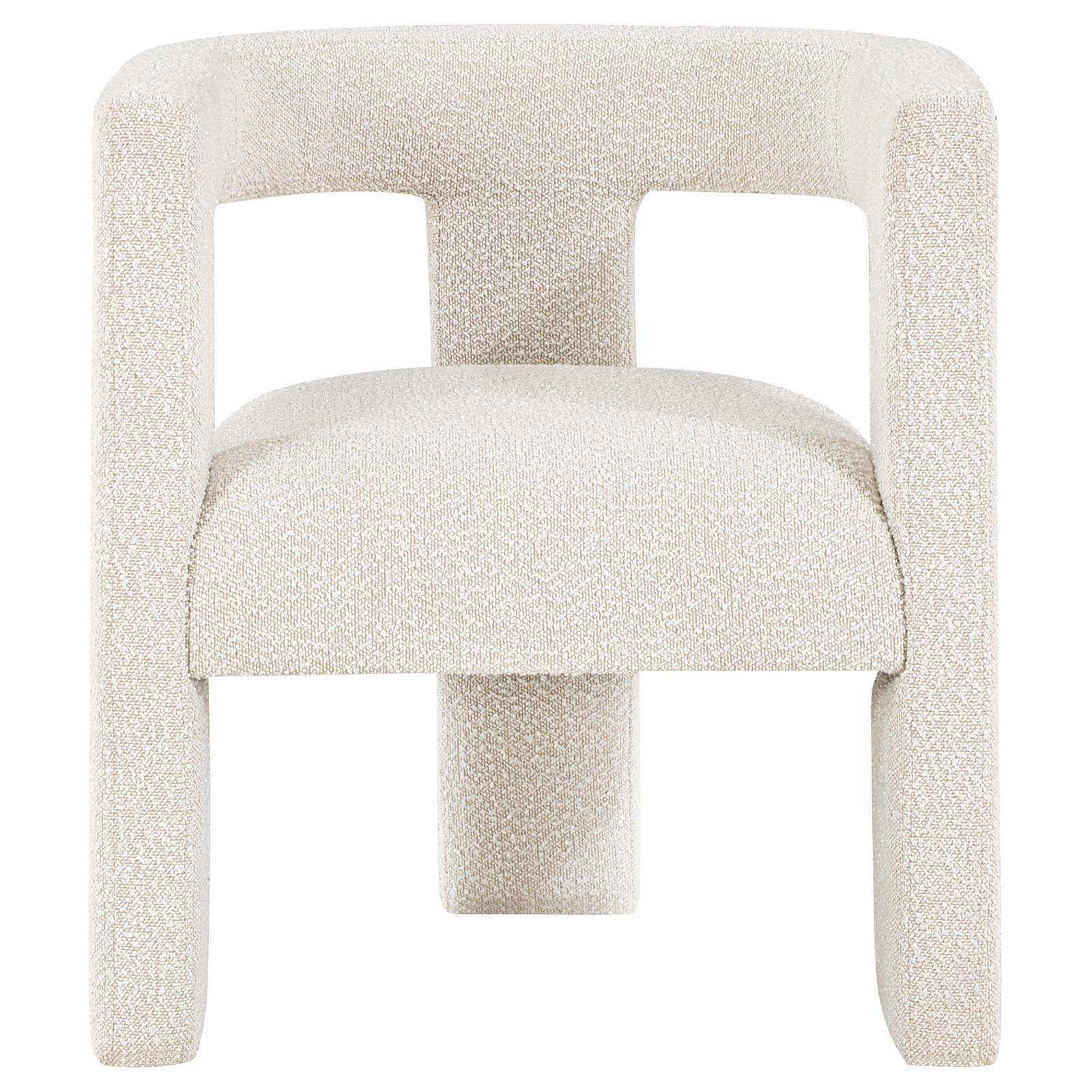 Petra Boucle Upholstered Accent Side Chair White 902881 - Ella Furniture