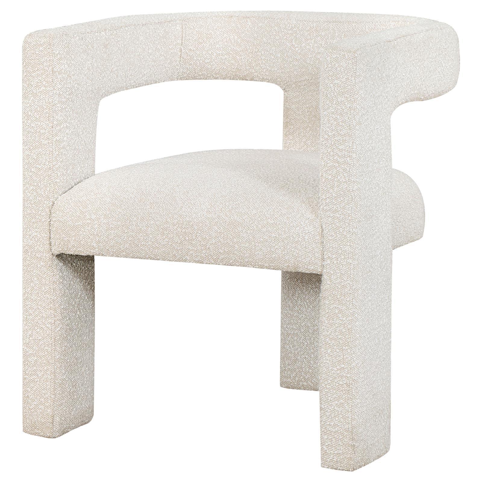 Petra Boucle Upholstered Accent Side Chair White 902881 - Ella Furniture