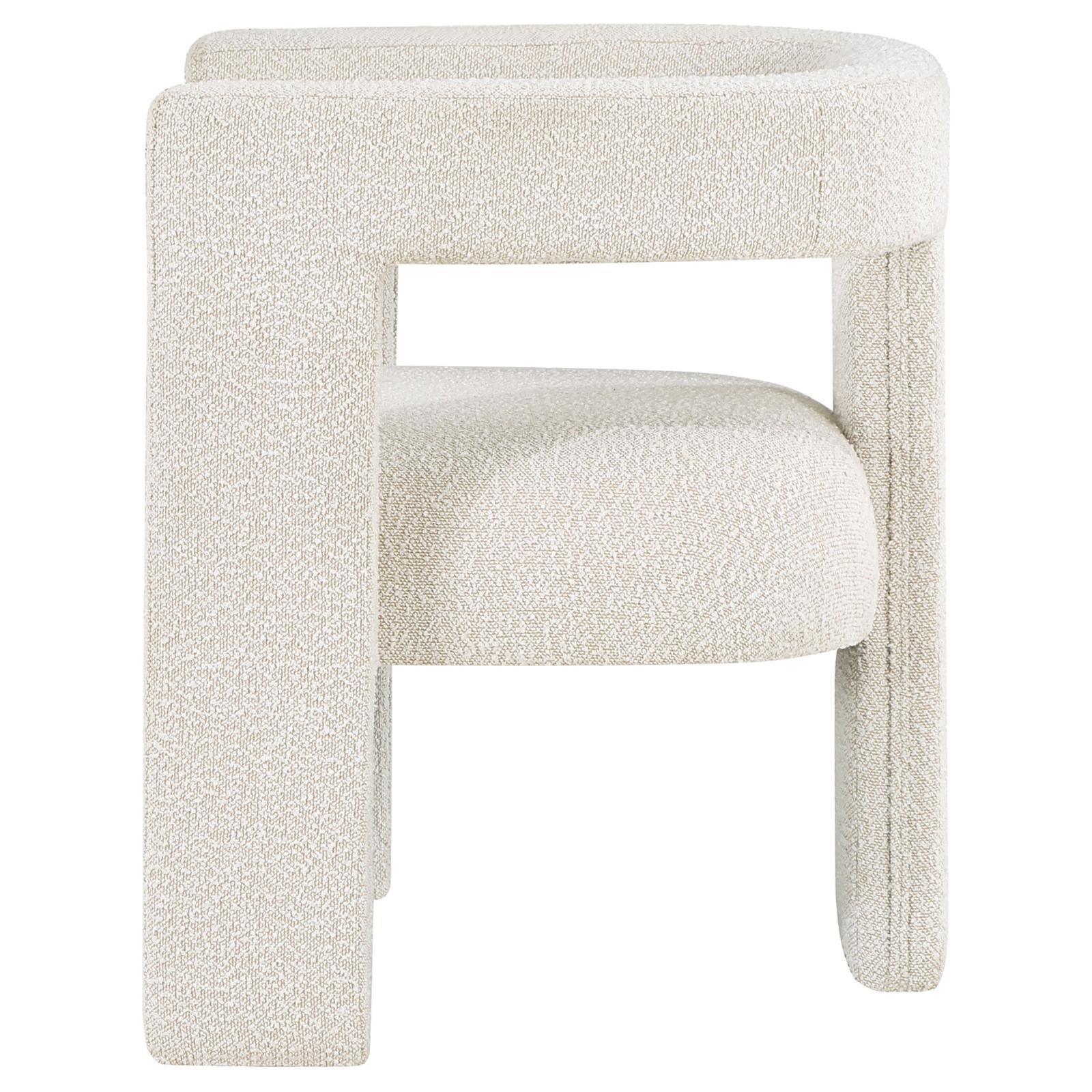 Petra Boucle Upholstered Accent Side Chair White 902881 - Ella Furniture