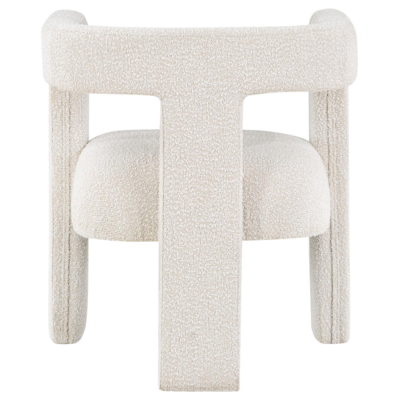 Petra Boucle Upholstered Accent Side Chair White 902881 - Ella Furniture