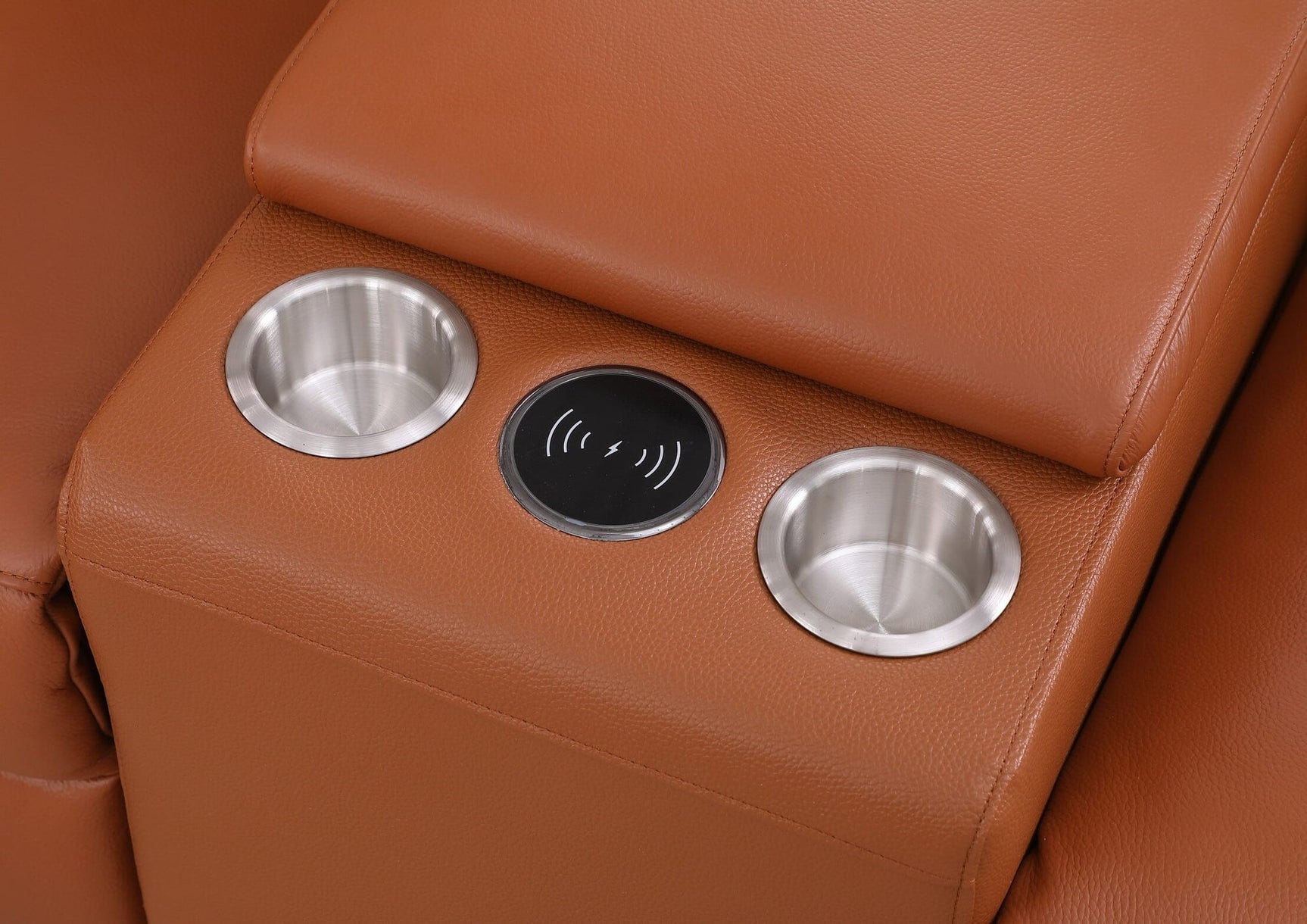 Picasso II Caramel Italian Leather 7-Piece Power Reclining Sectional with 3 Power Seats view 6