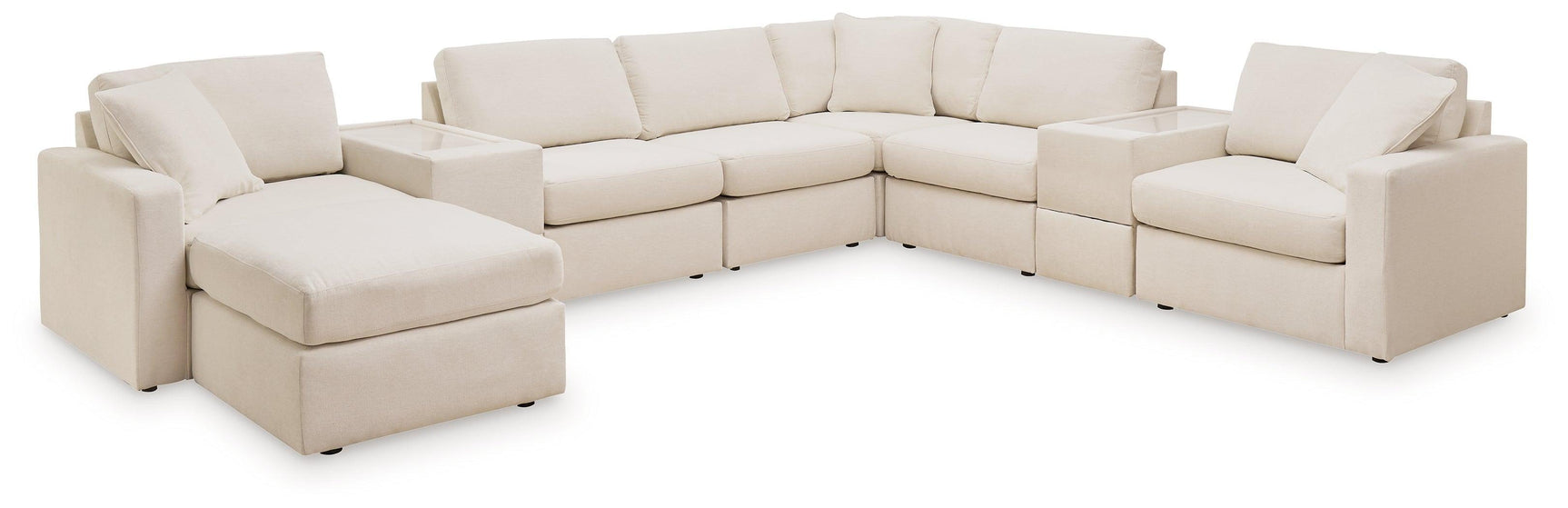 Pillar Oyster Peak 8-Piece Sectional with Ottoman - Ella Furniture