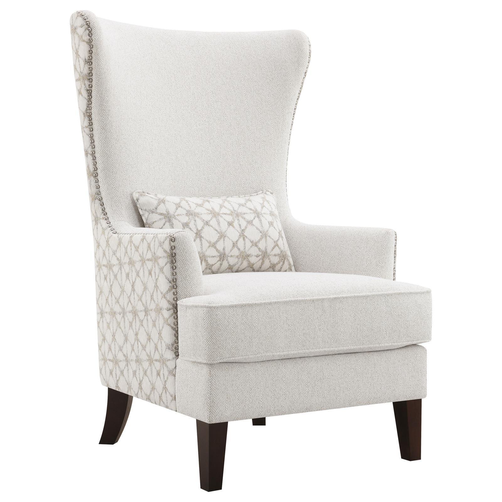 Pippin Upholstered Wingback Accent Chair Latte 904066 - Ella Furniture