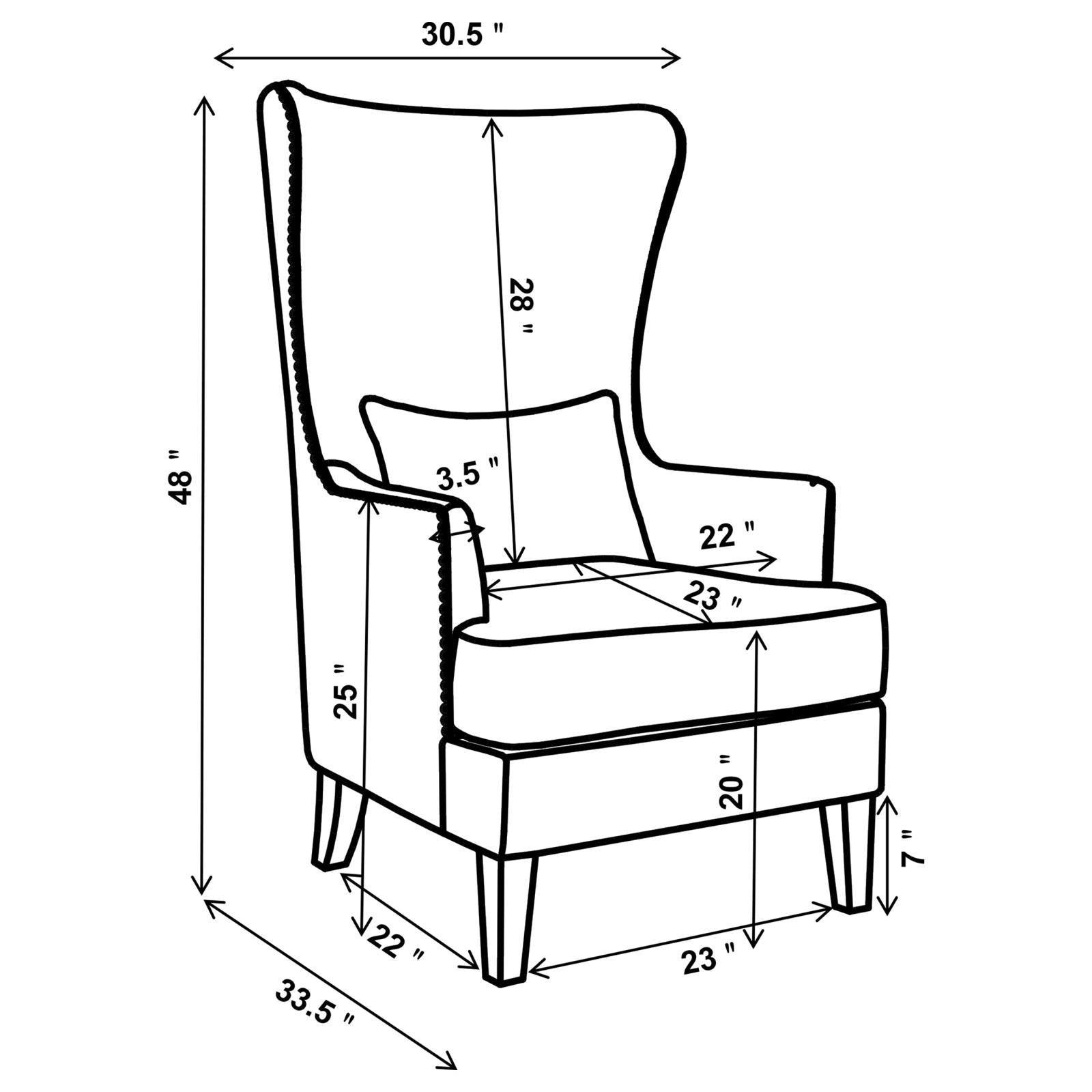 Pippin Upholstered Wingback Accent Chair Latte 904066 - Ella Furniture