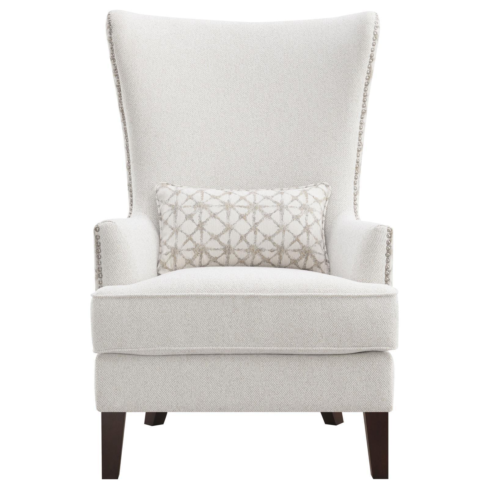 Pippin Upholstered Wingback Accent Chair Latte 904066 - Ella Furniture