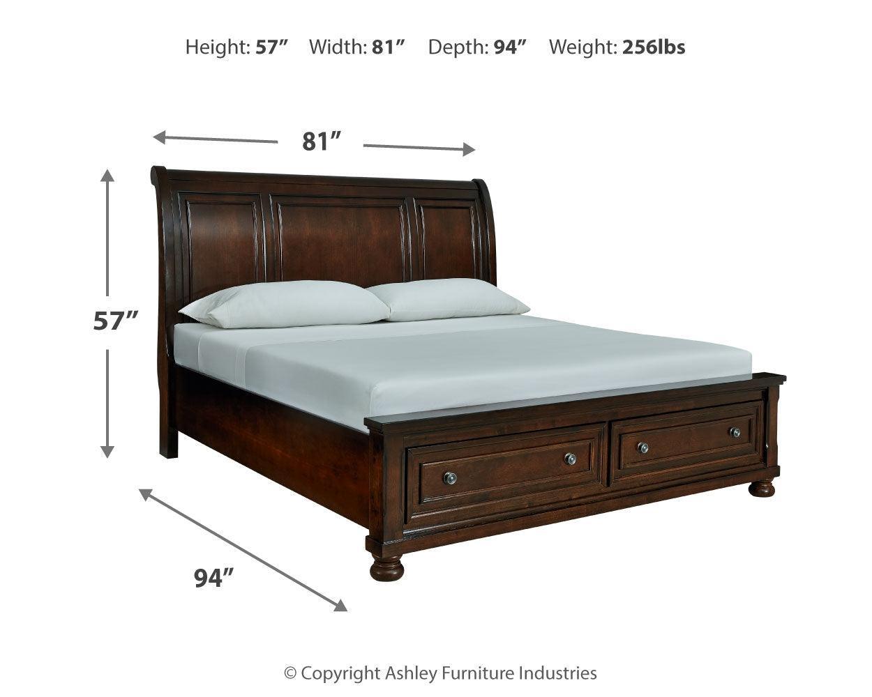 Porter Rustic Brown Sleigh Bedroom Set - Ella Furniture