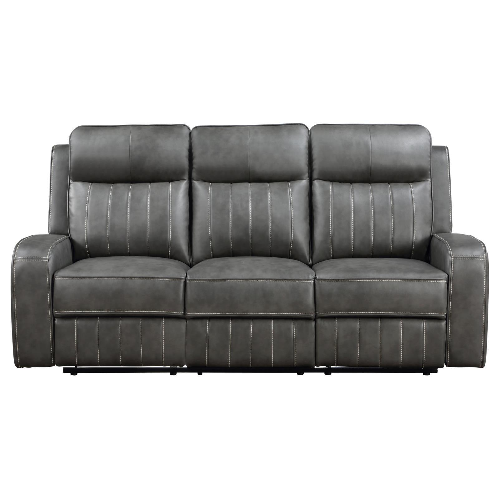 Raelynn Upholstered Motion Reclining Sofa Grey 603191 - Ella Furniture
