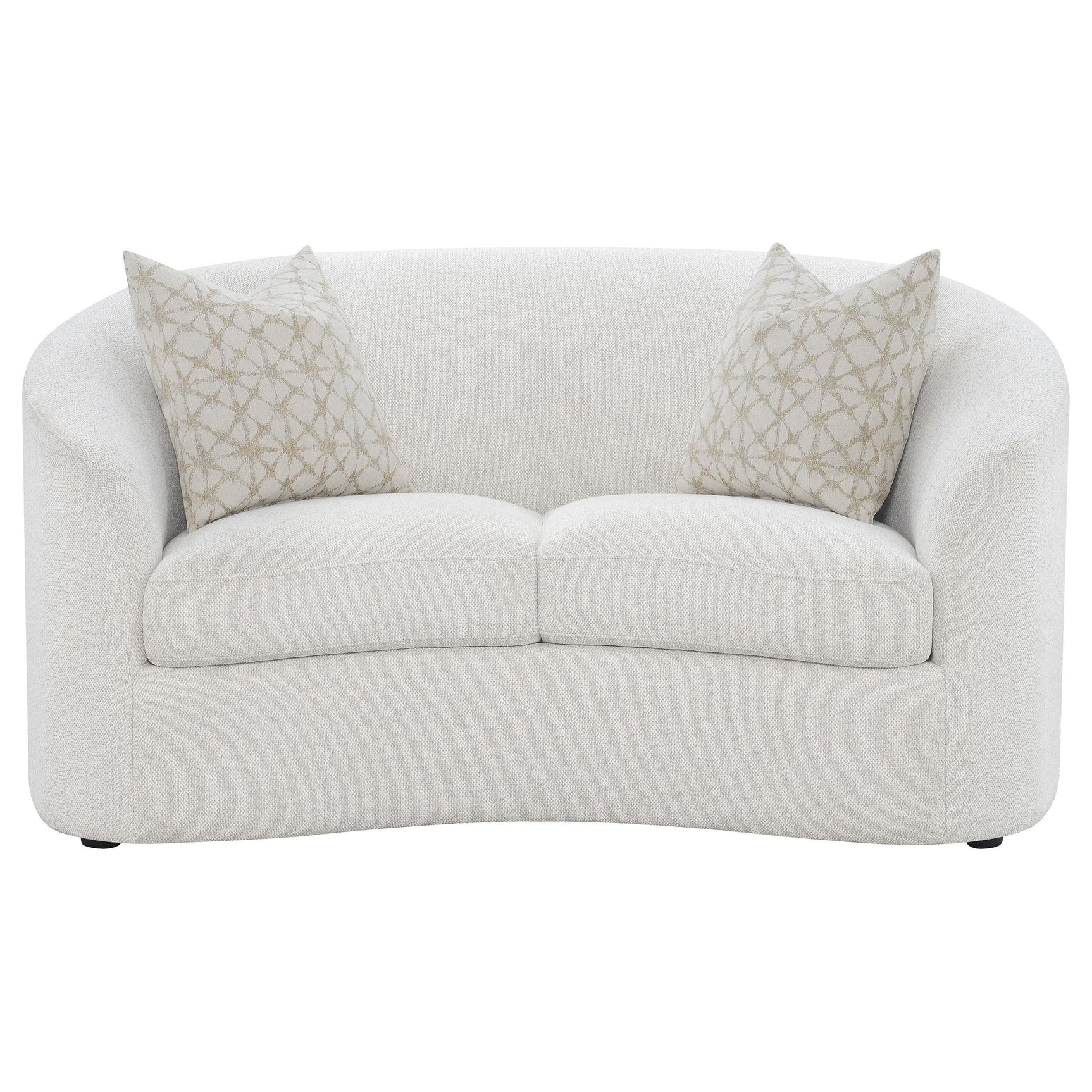Rainn Rainn 2-piece Boucle Upholstered Sloped Arm Sofa Set Latte 509171-S2 - Ella Furniture