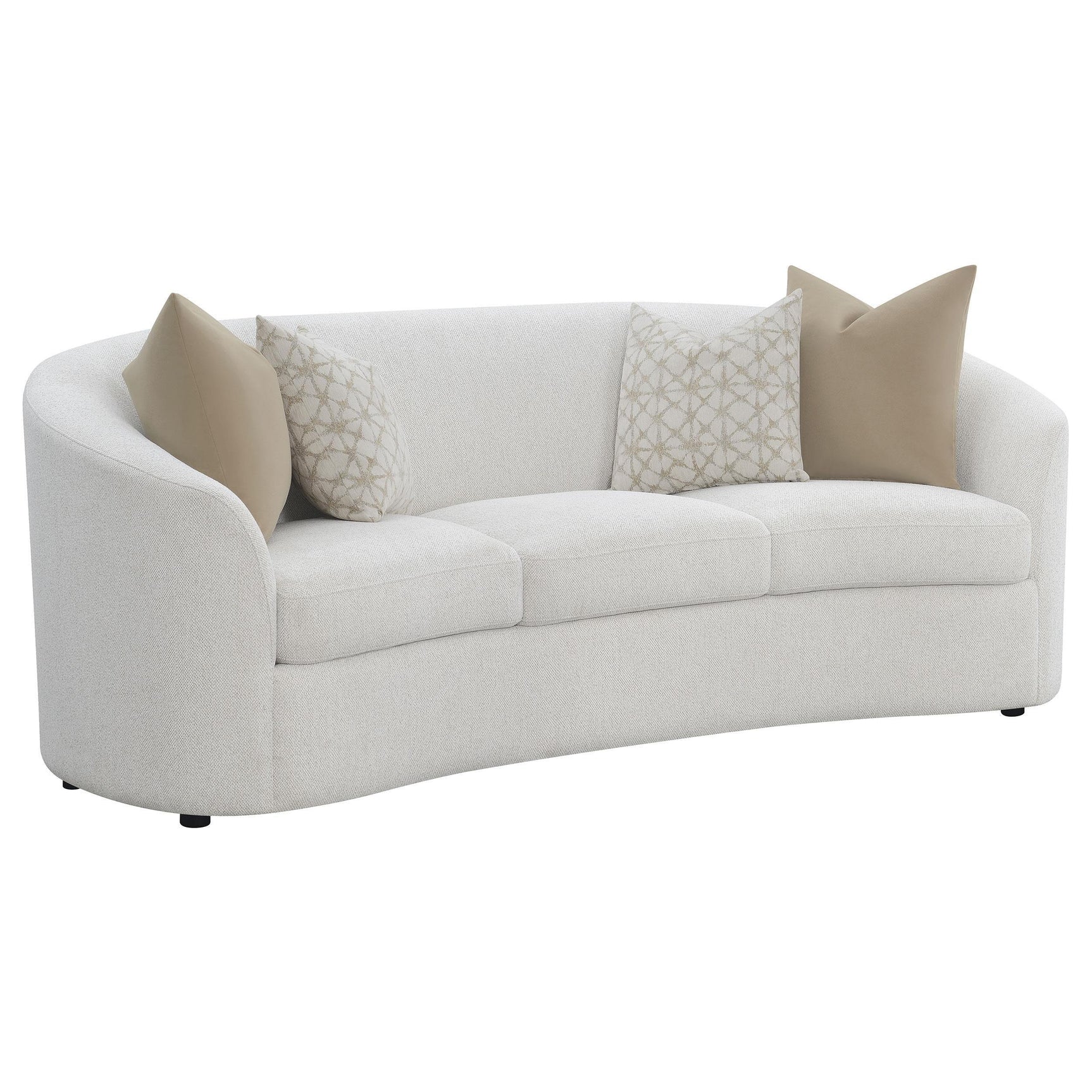 Rainn Rainn 3-piece Boucle Upholstered Sloped Arm Sofa Set Latte 509171-S3 - Ella Furniture