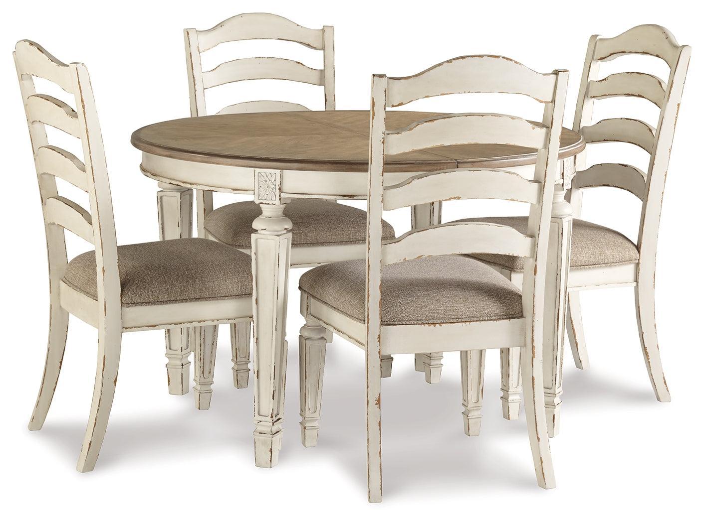 Realyn Chipped White Oval Dining Room Set - Ella Furniture