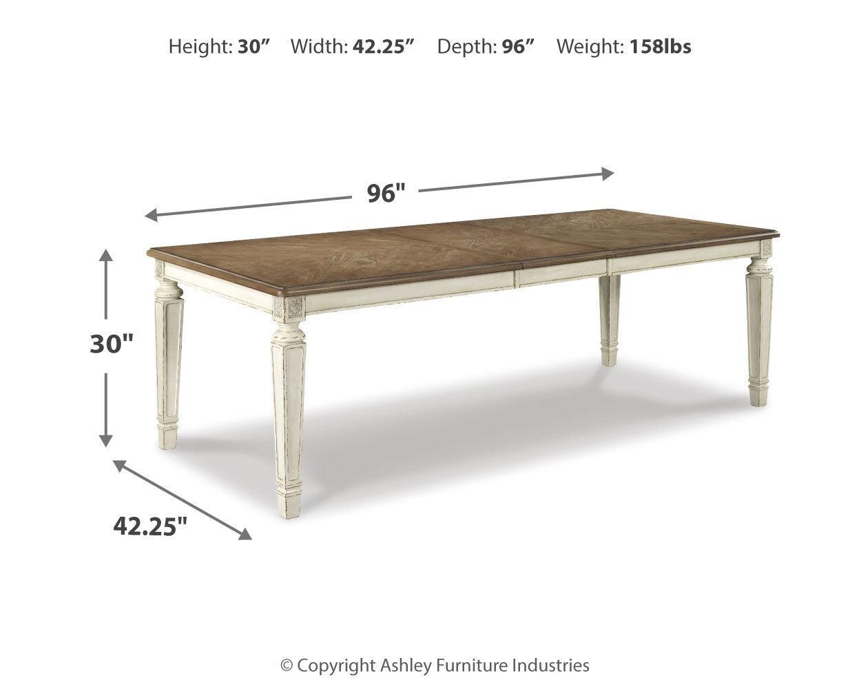 Realyn Chipped White Rectangular Dining Room Set - Ella Furniture