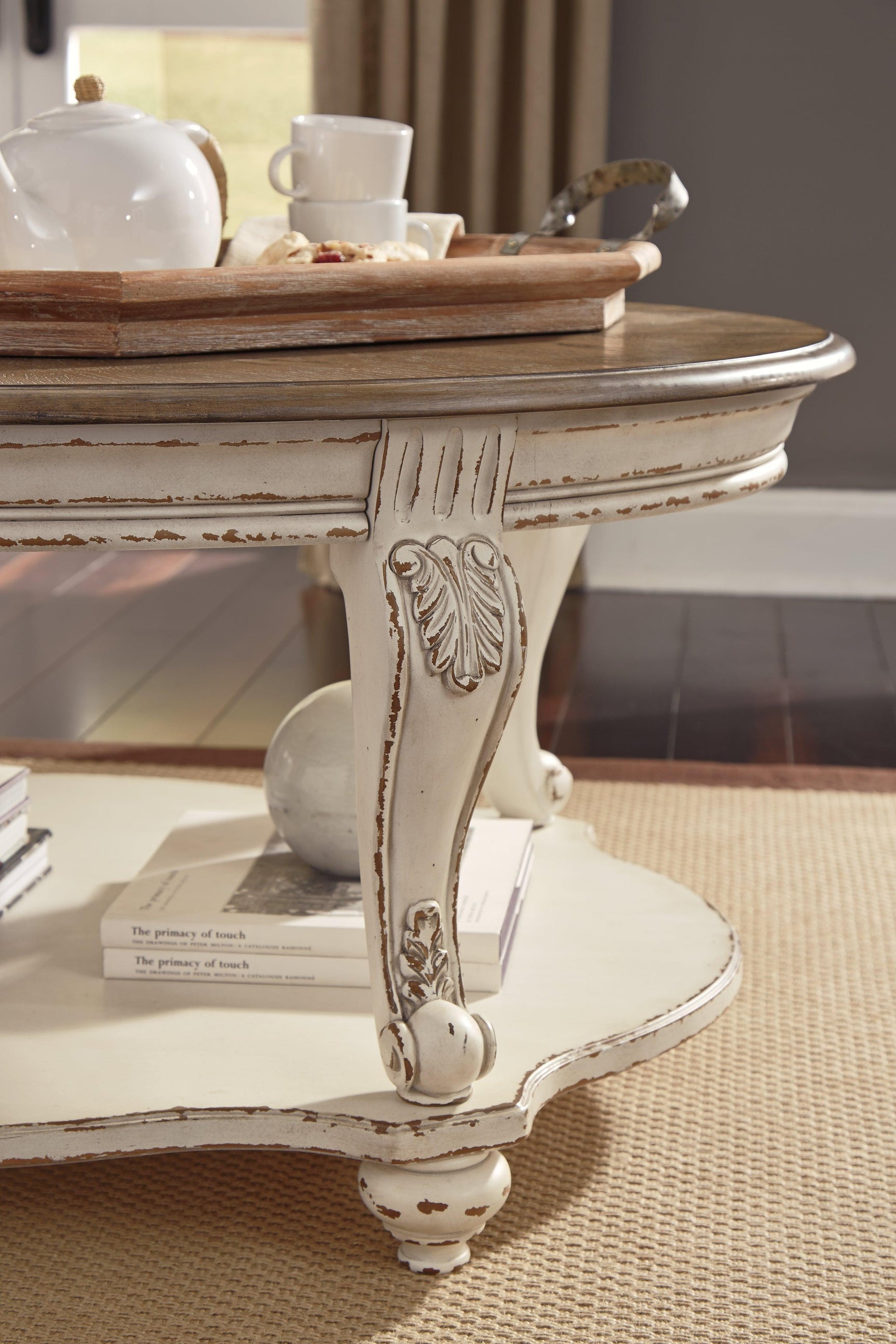Realyn White/brown Coffee Table With 1 End Table PKG008637 - T743-0 | T743-7 - Ella Furniture