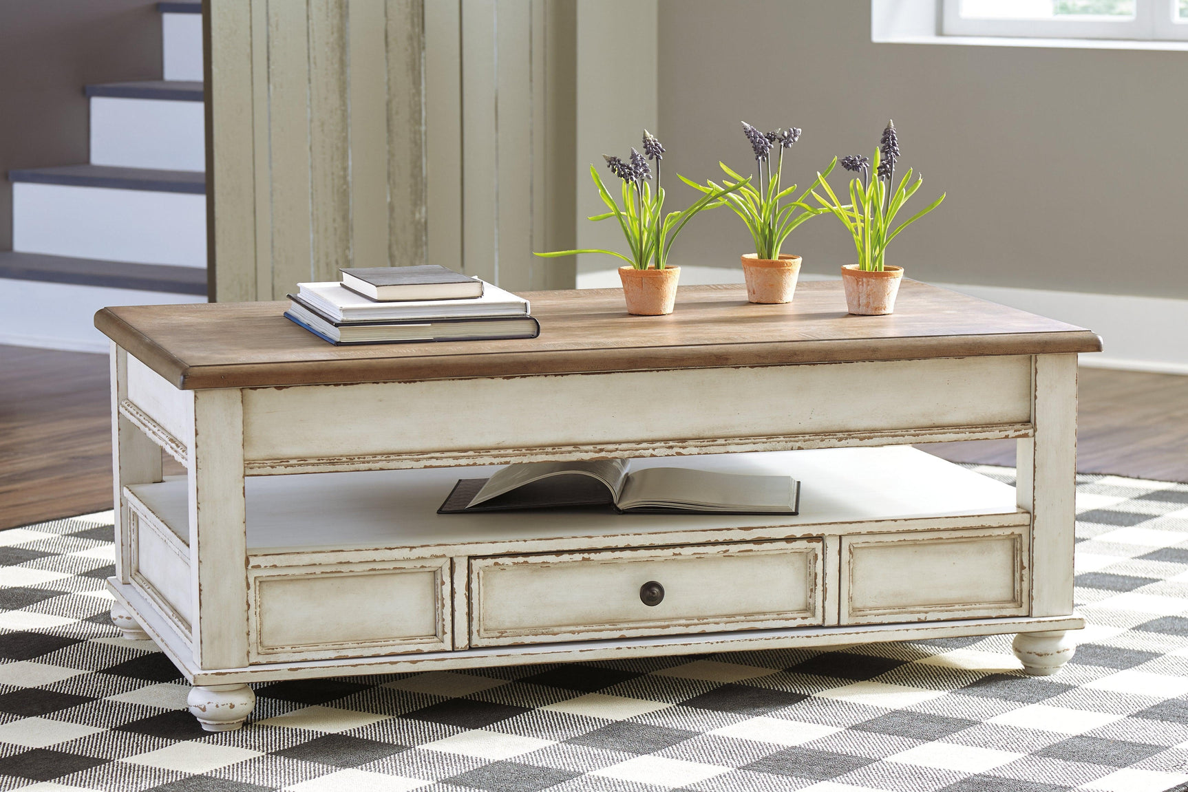 Realyn White/brown Coffee Table With 2 End Tables PKG008592 - T523-9 | T743-7 | T743-7 - Ella Furniture